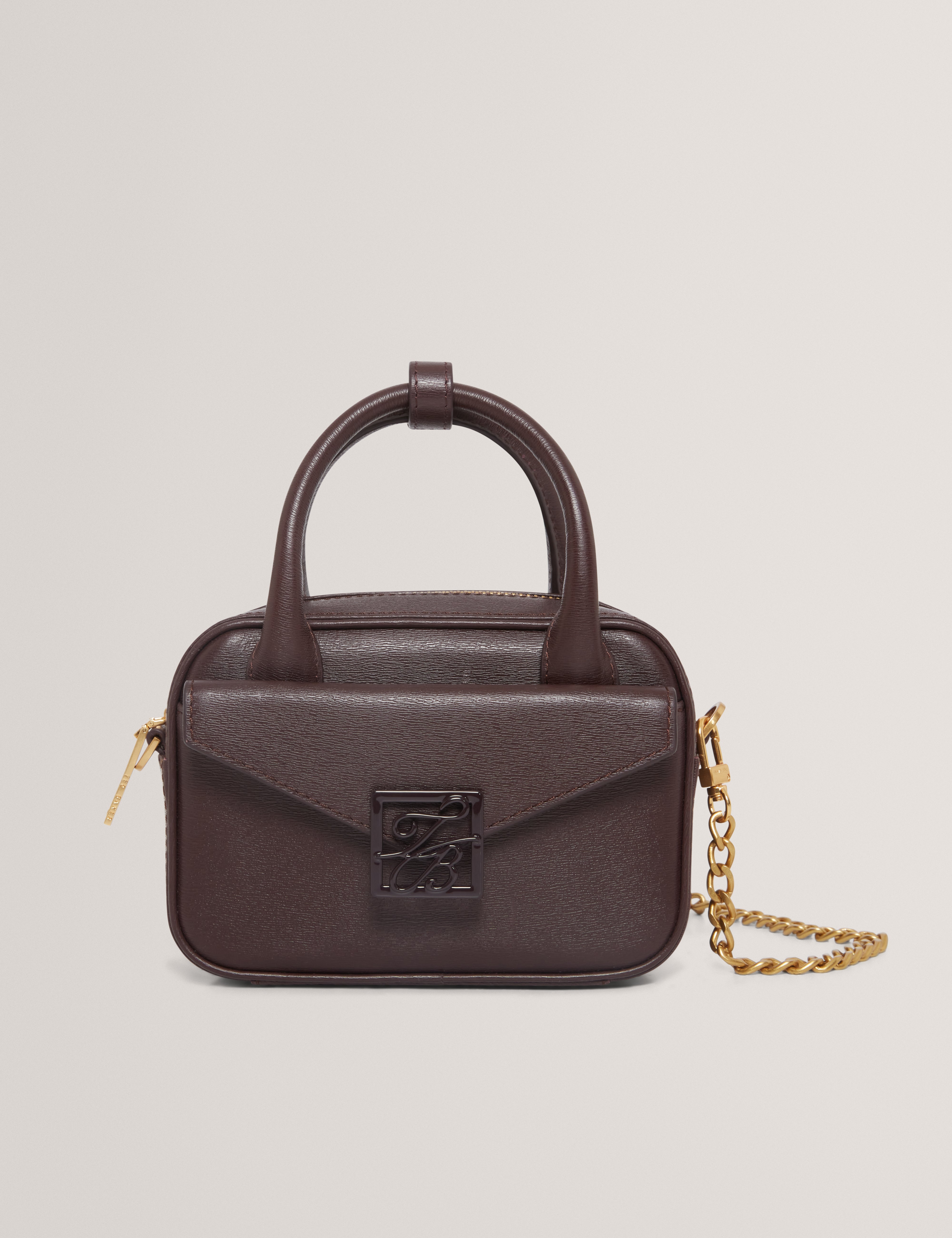 Anibela Tb Detail Mini Leather Crossbody Bag Wine