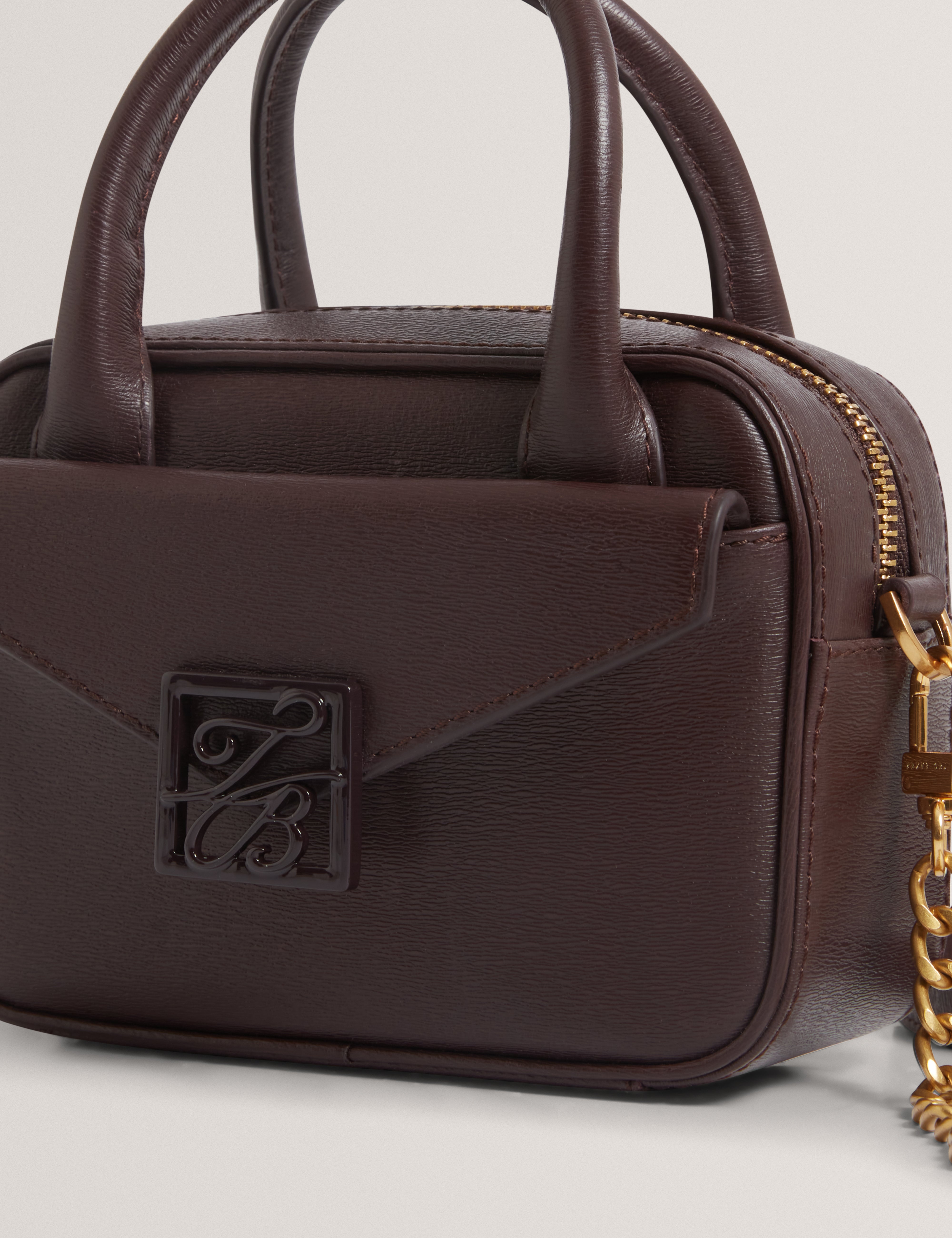 Anibela Tb Detail Mini Leather Crossbody Bag Wine