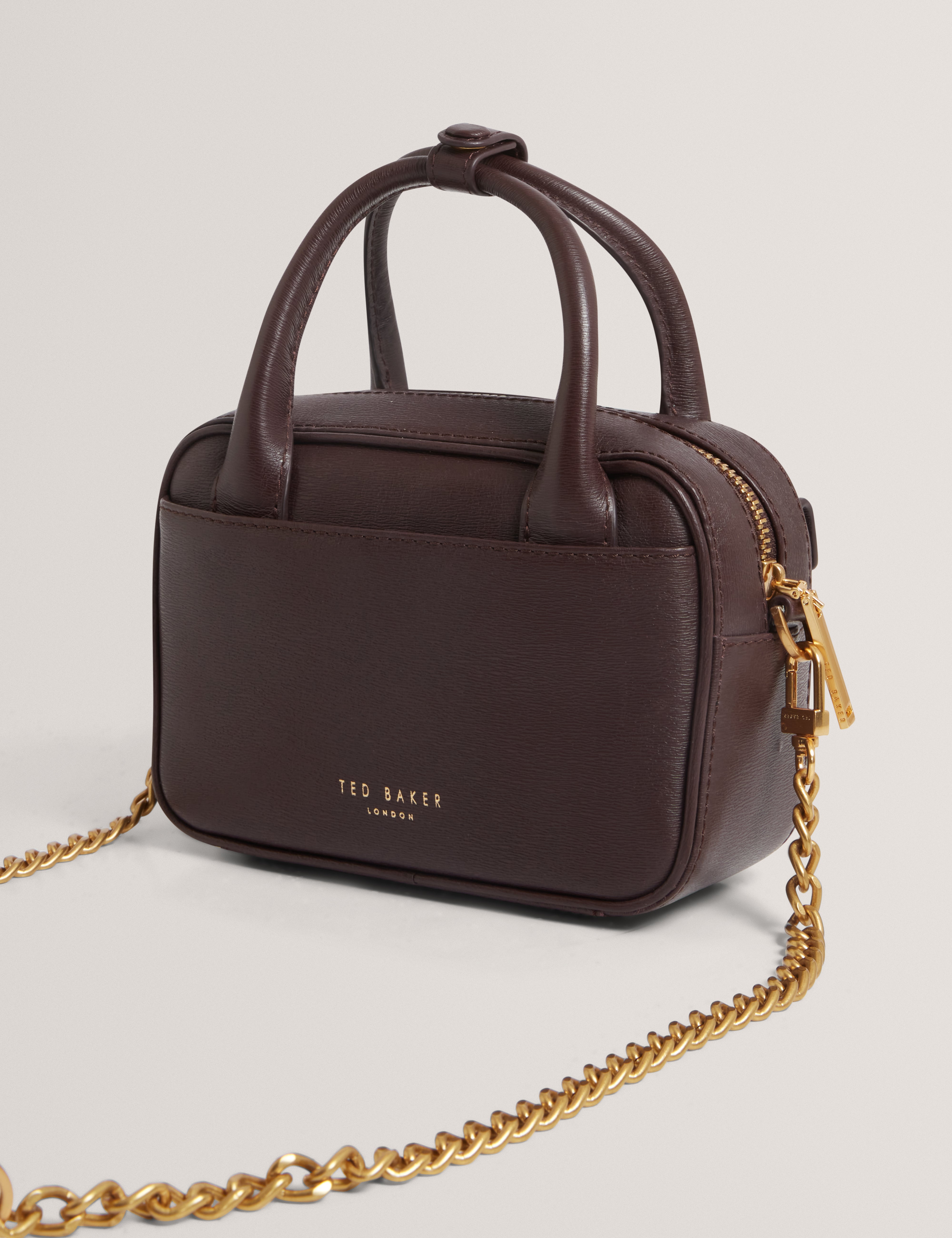 Anibela Tb Detail Mini Leather Crossbody Bag Wine