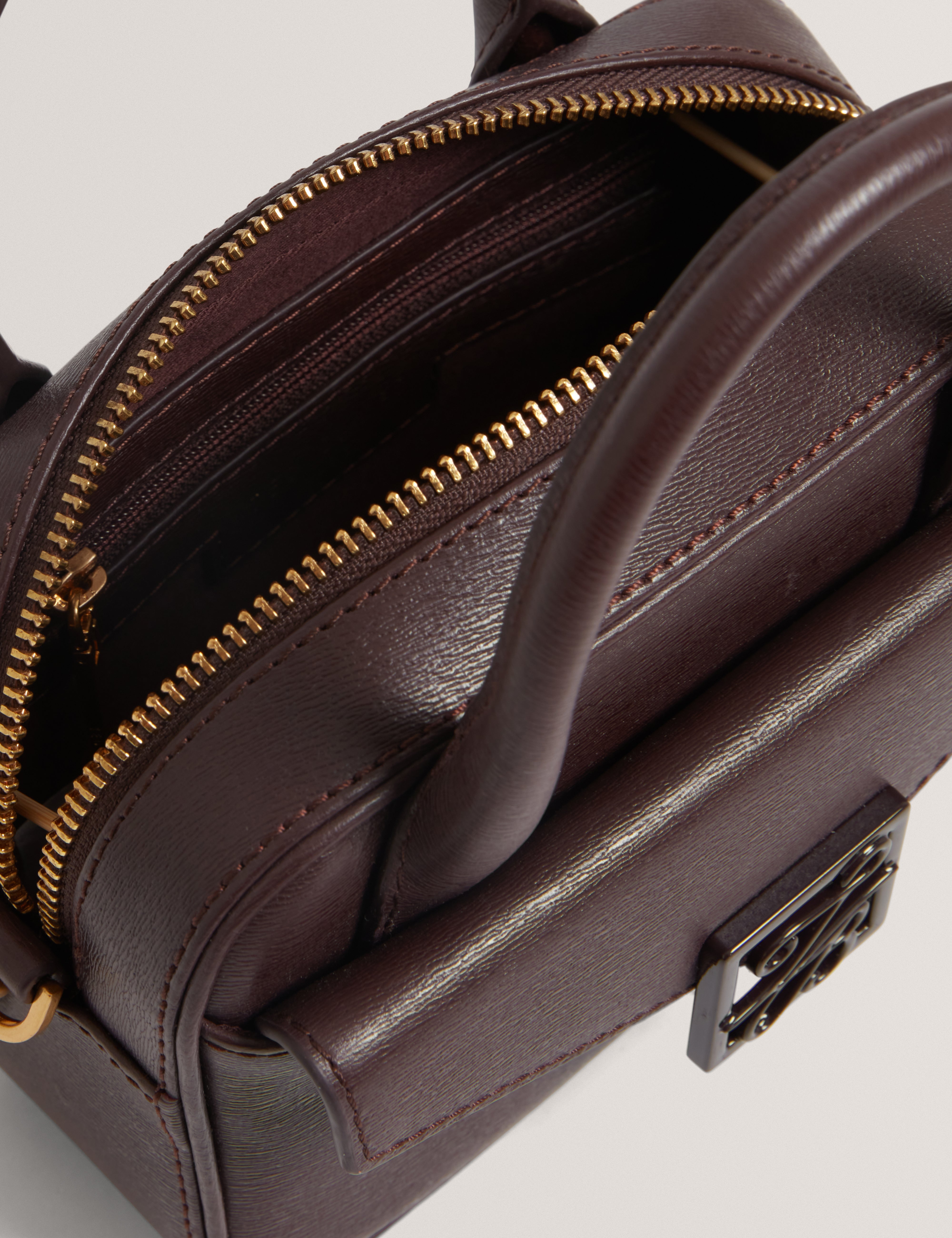 Anibela Tb Detail Mini Leather Crossbody Bag Wine