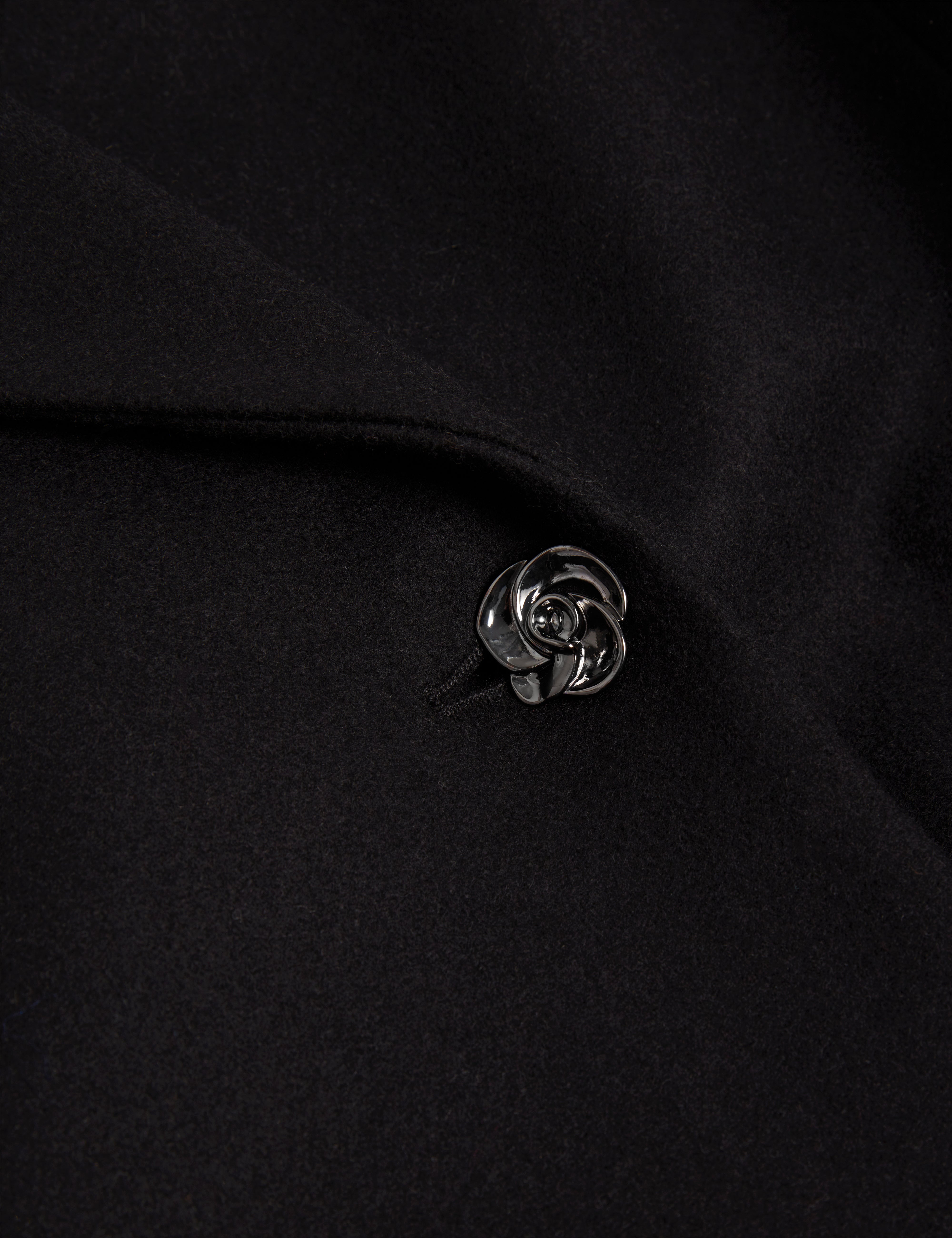 Toroja Faux Fur Belted Short Coat Black