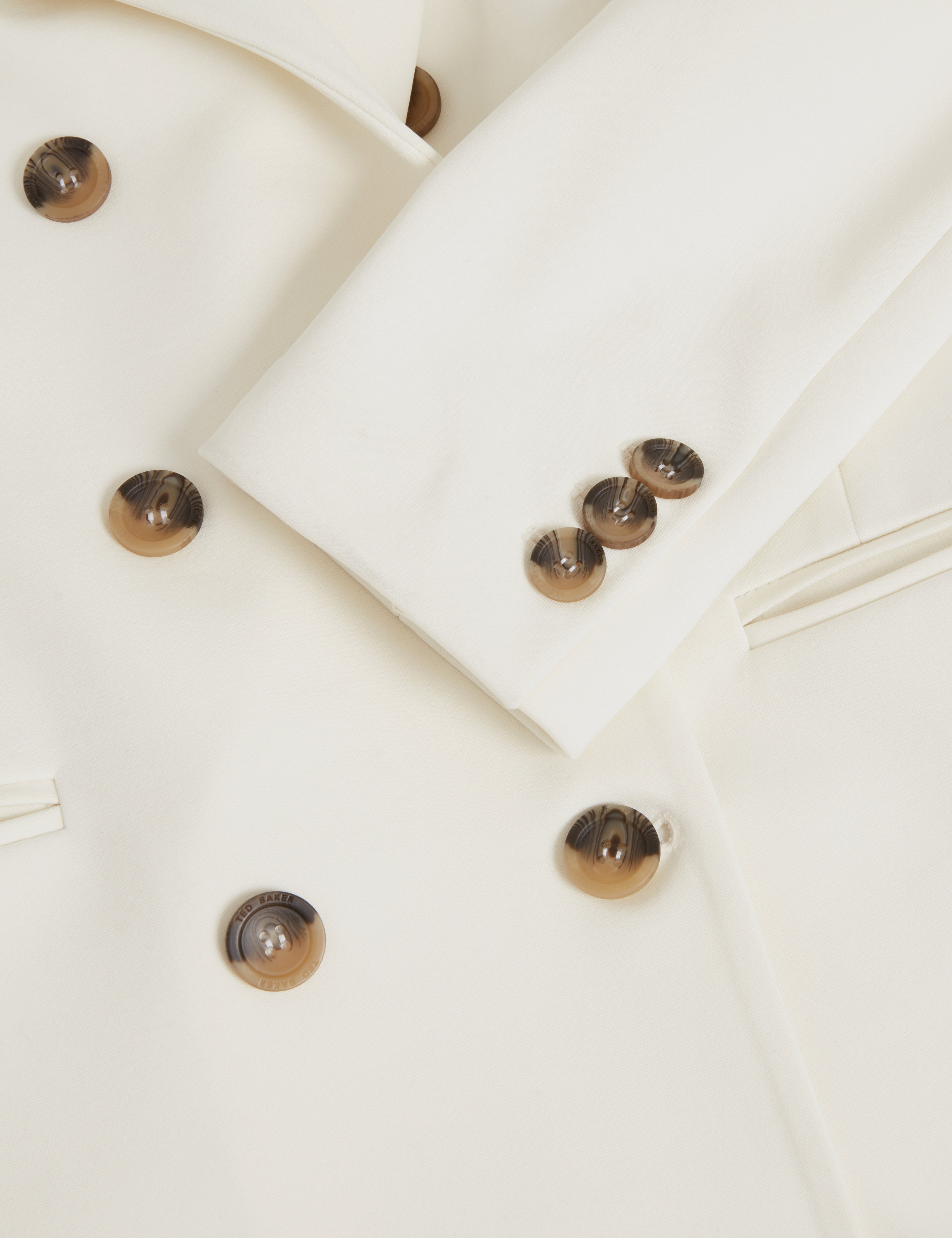 Pawlyn Tailored Ponte Double Breasted Blazer Ivory