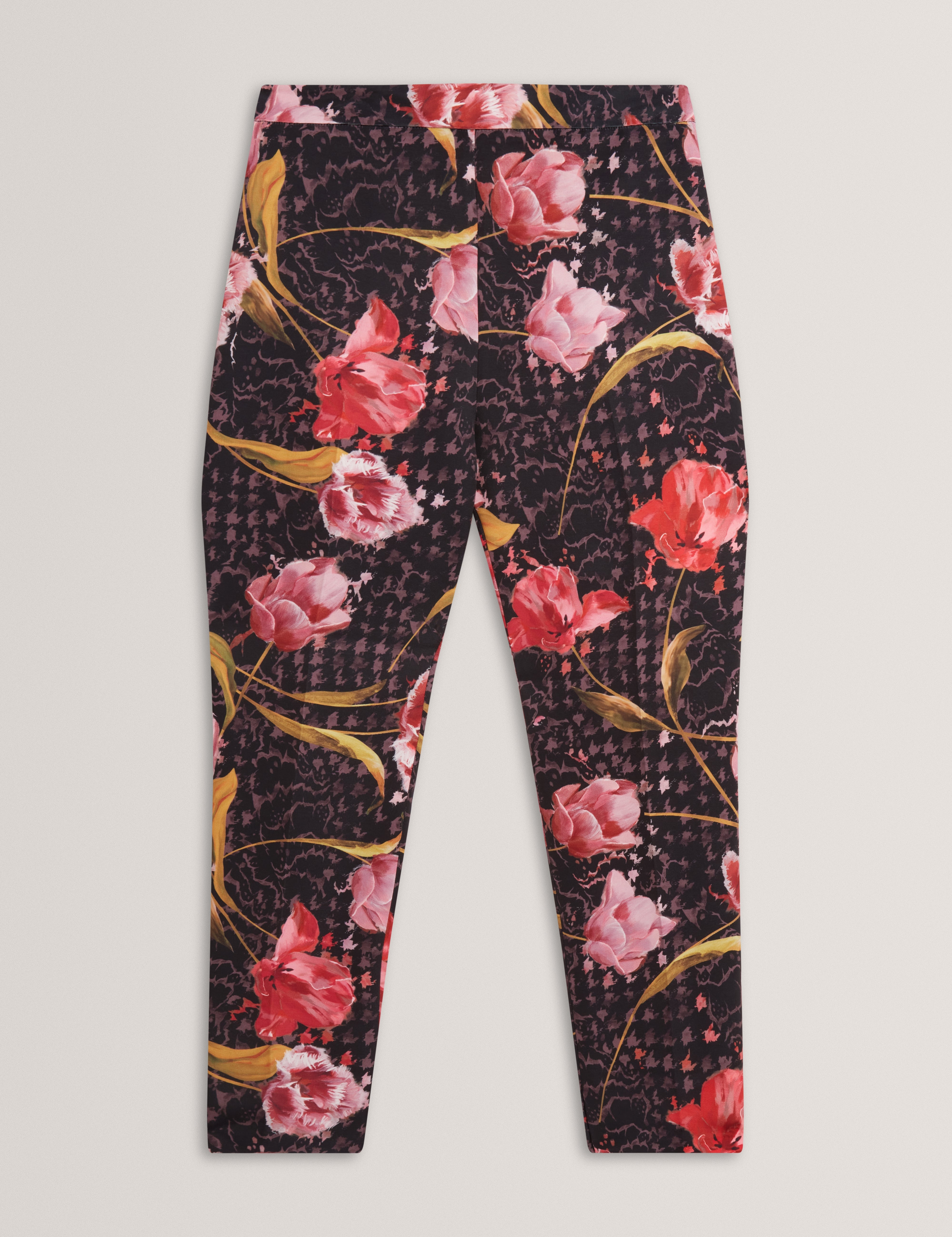 Kwarit Tailored Printed Slim Leg Trouser Black