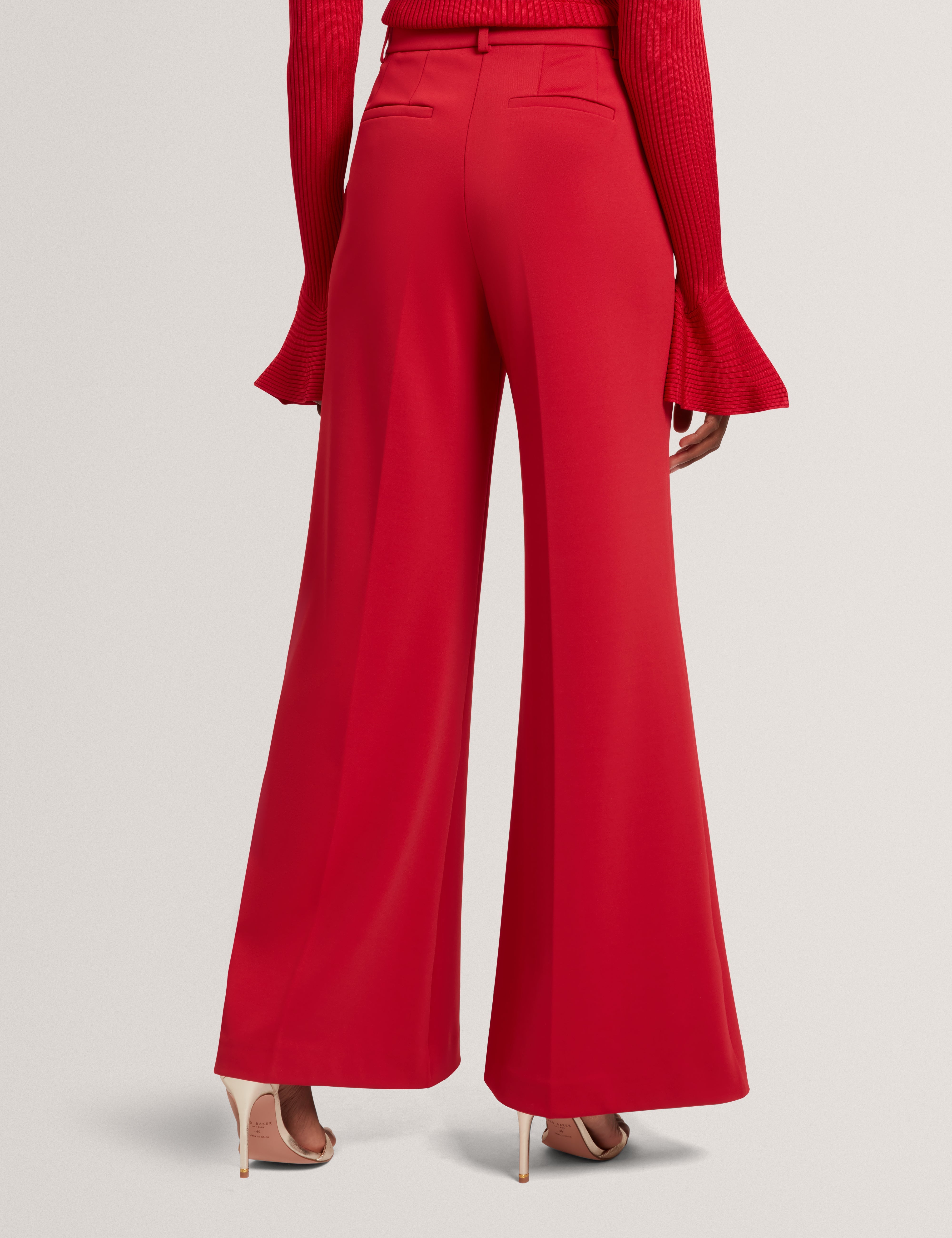 Nogal Ponte Wide Leg Trouser Dk-Red