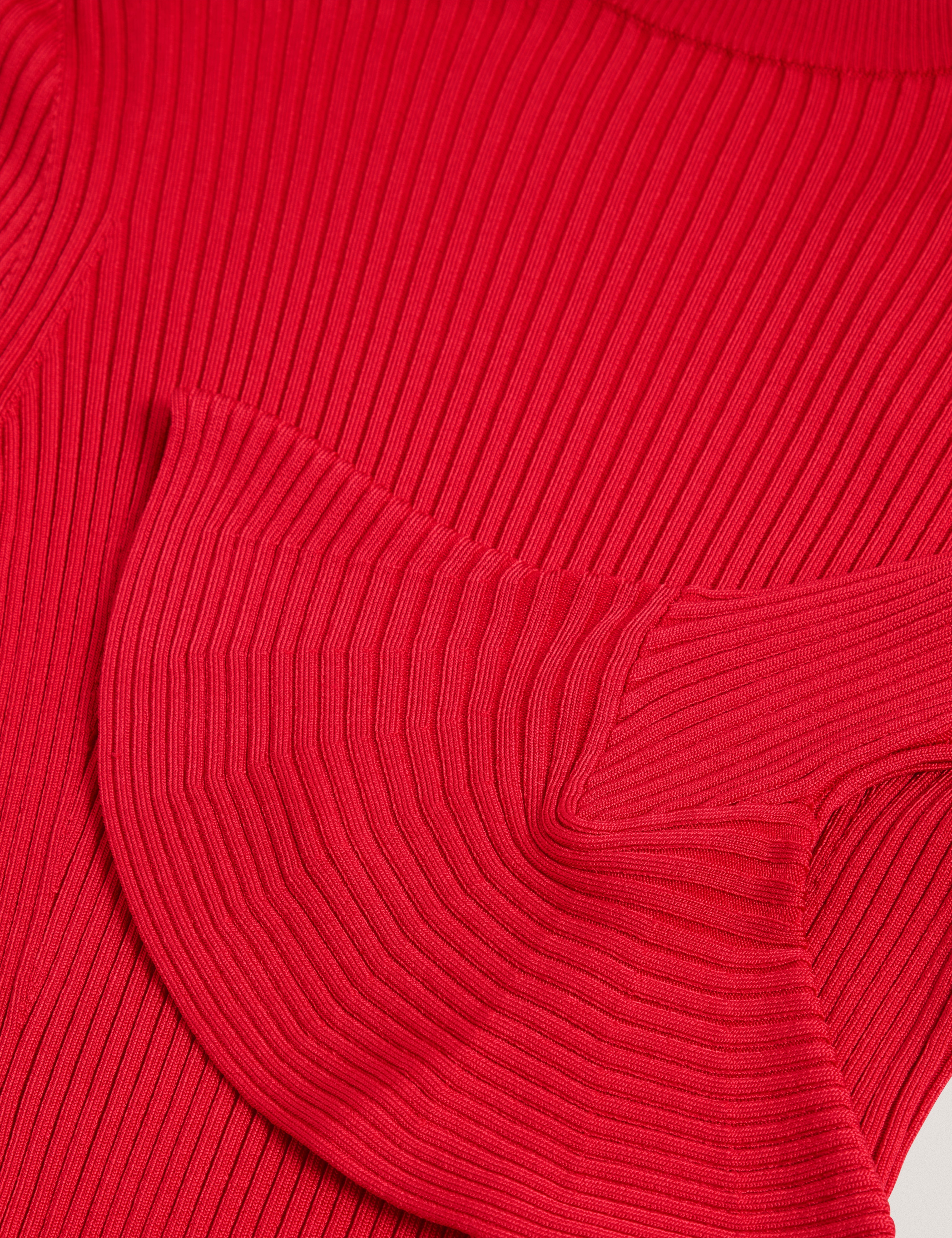 Eljoan Fitted Knitted Long Sleeve Top Dk-Red