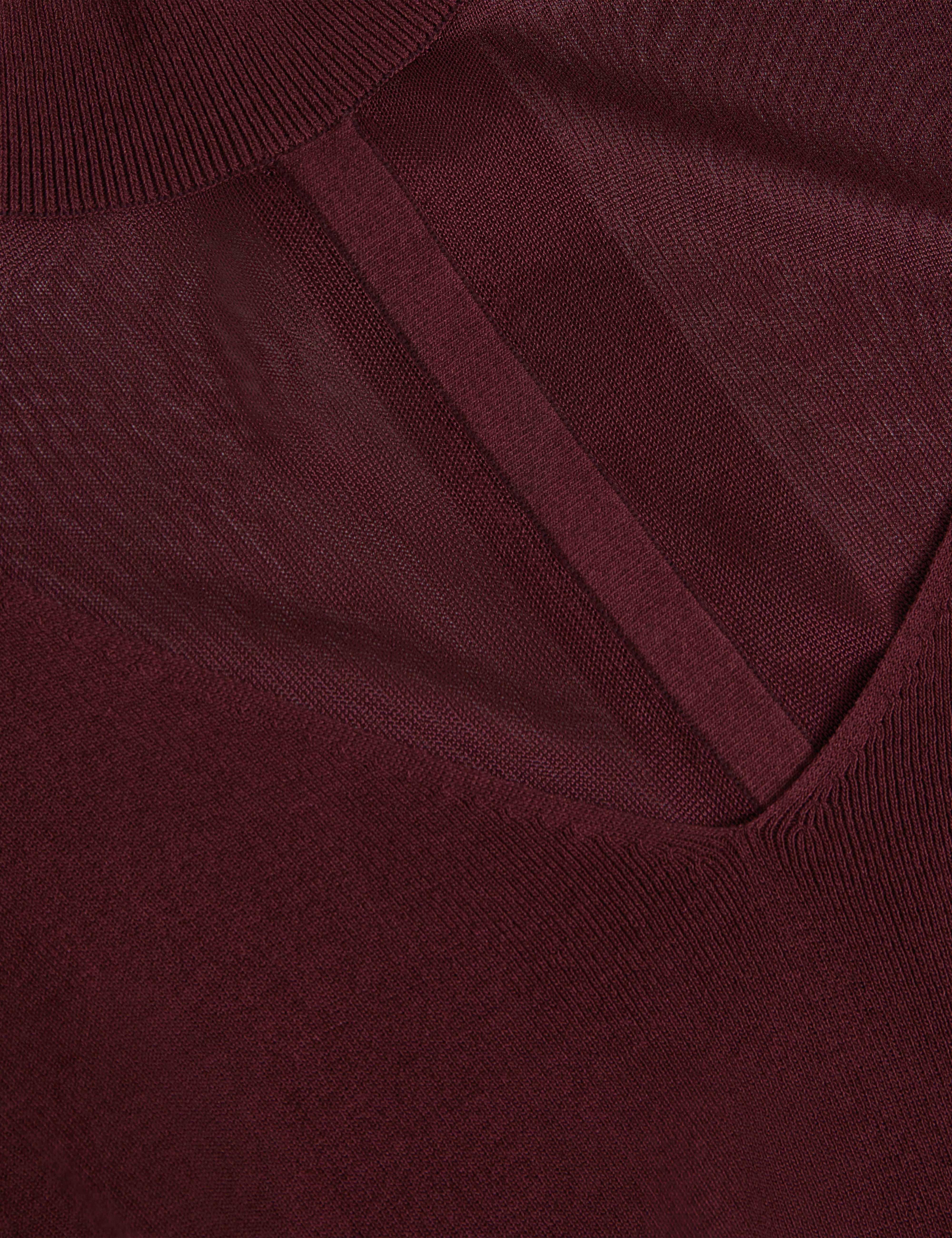 Ibissa Knitted Top With Sheer Detailing Oxblood