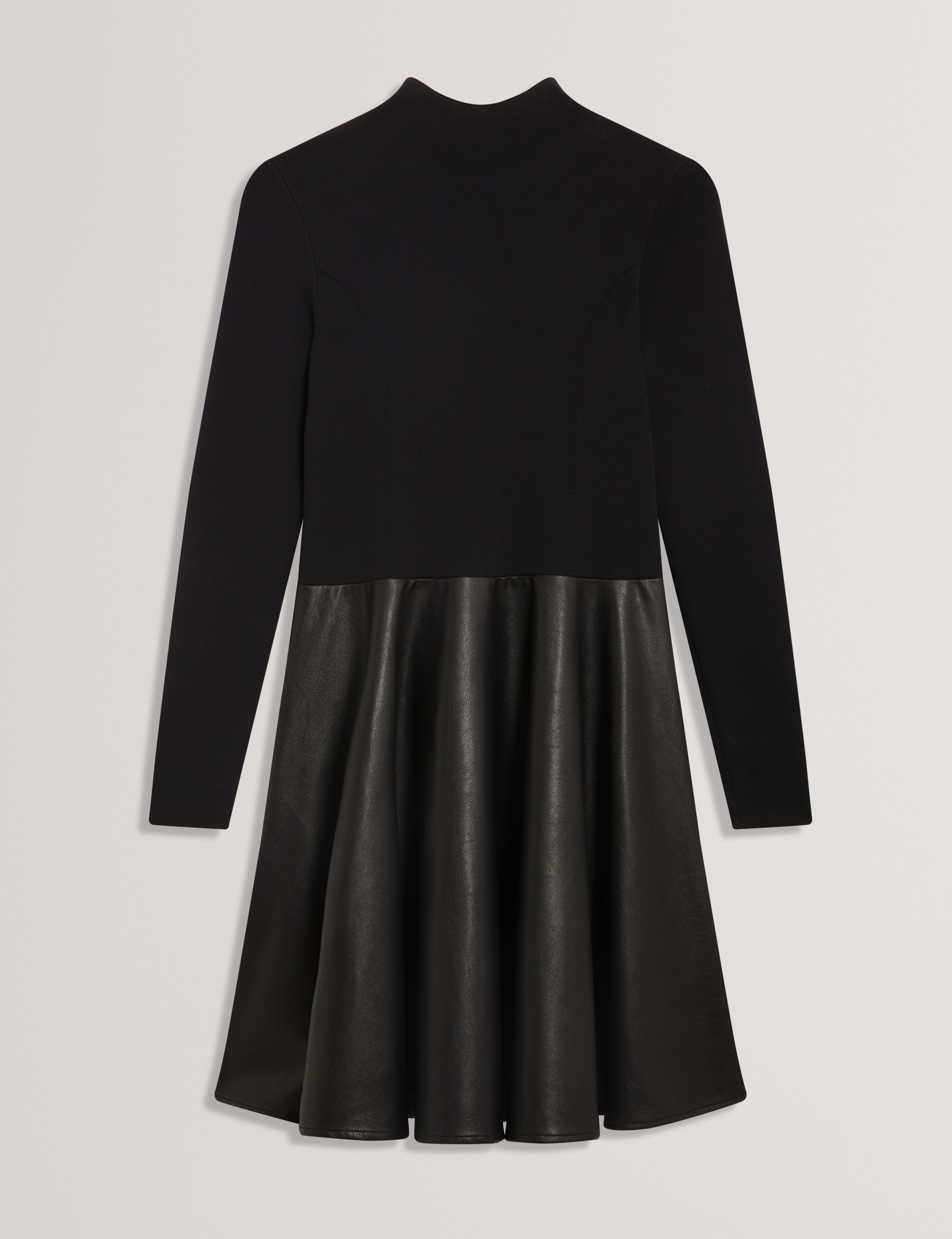 Milioa Mini Dress With Faux Leather Skirt Black