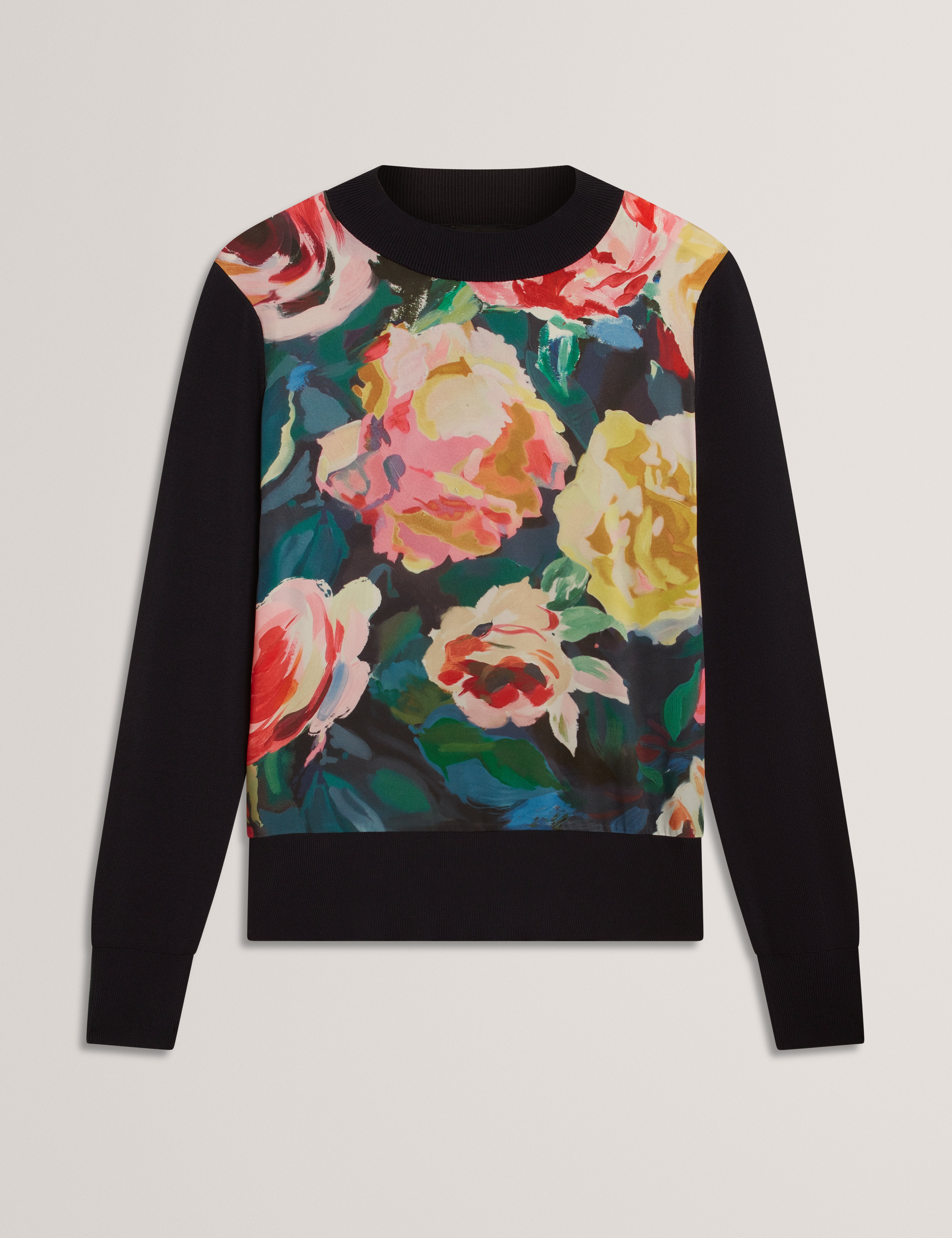 Remmiia Printed Woven Front Jumper Navy