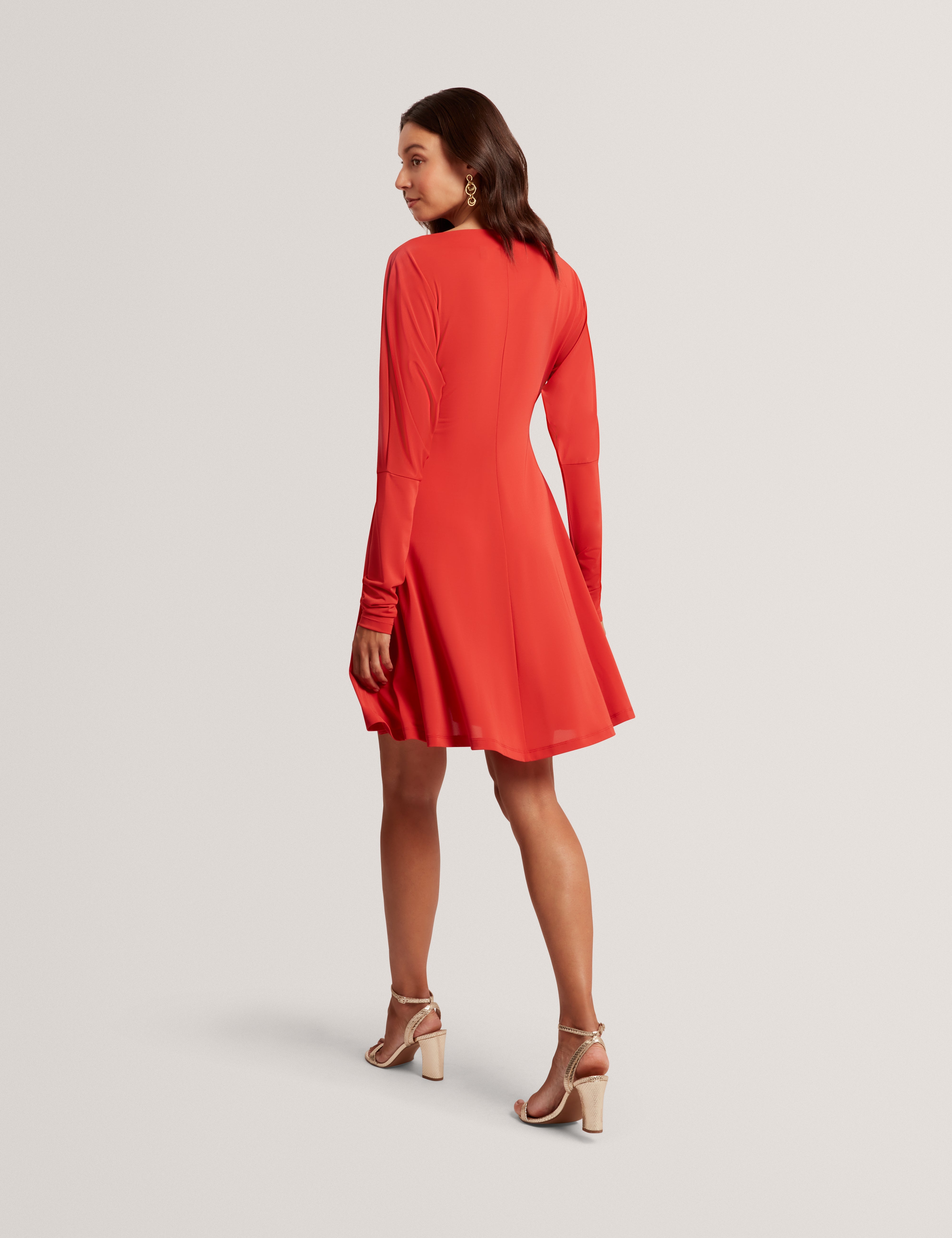 Mairiee Wrap Jersey Mini Dress Bur-Orange