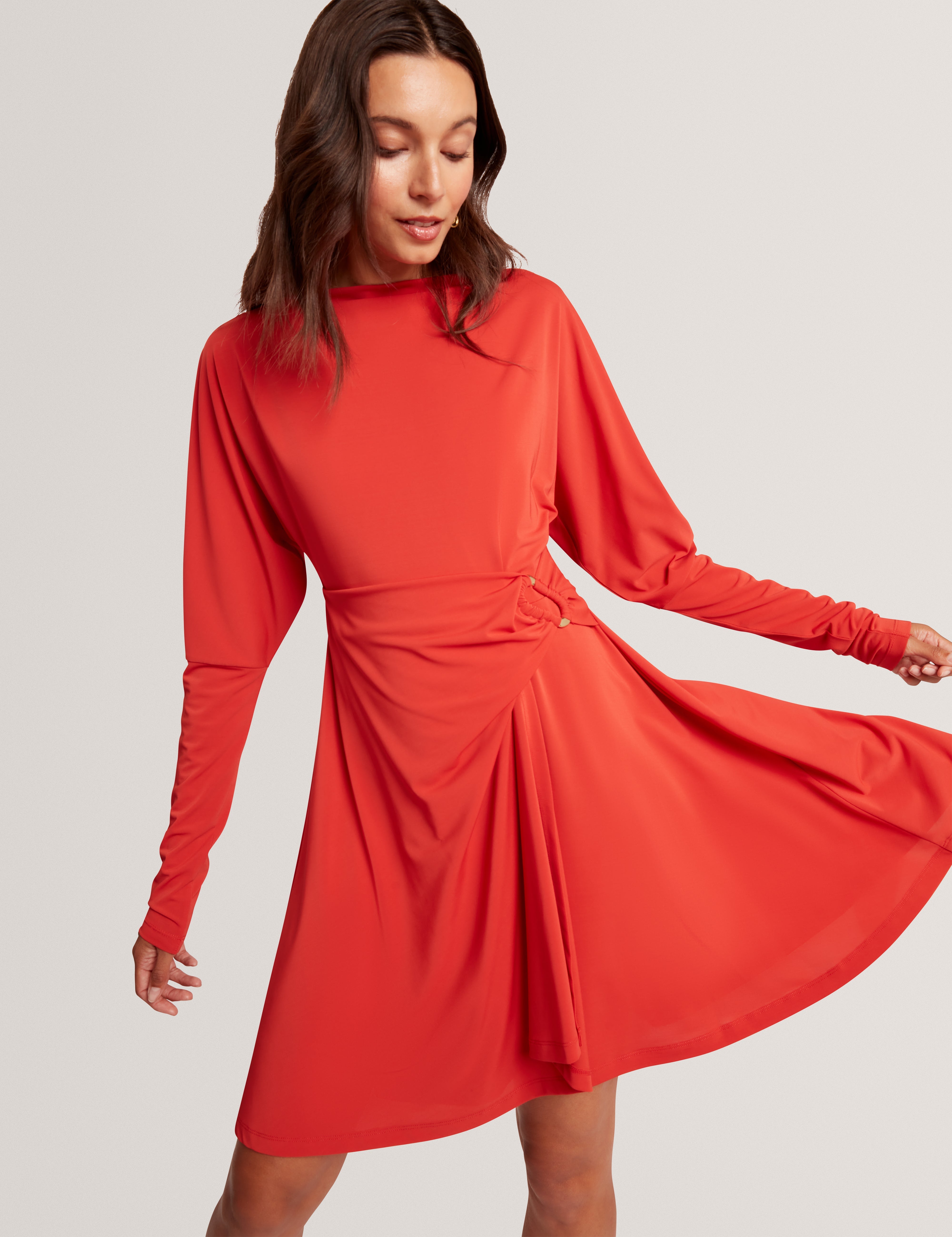 Mairiee Wrap Jersey Mini Dress Bur-Orange