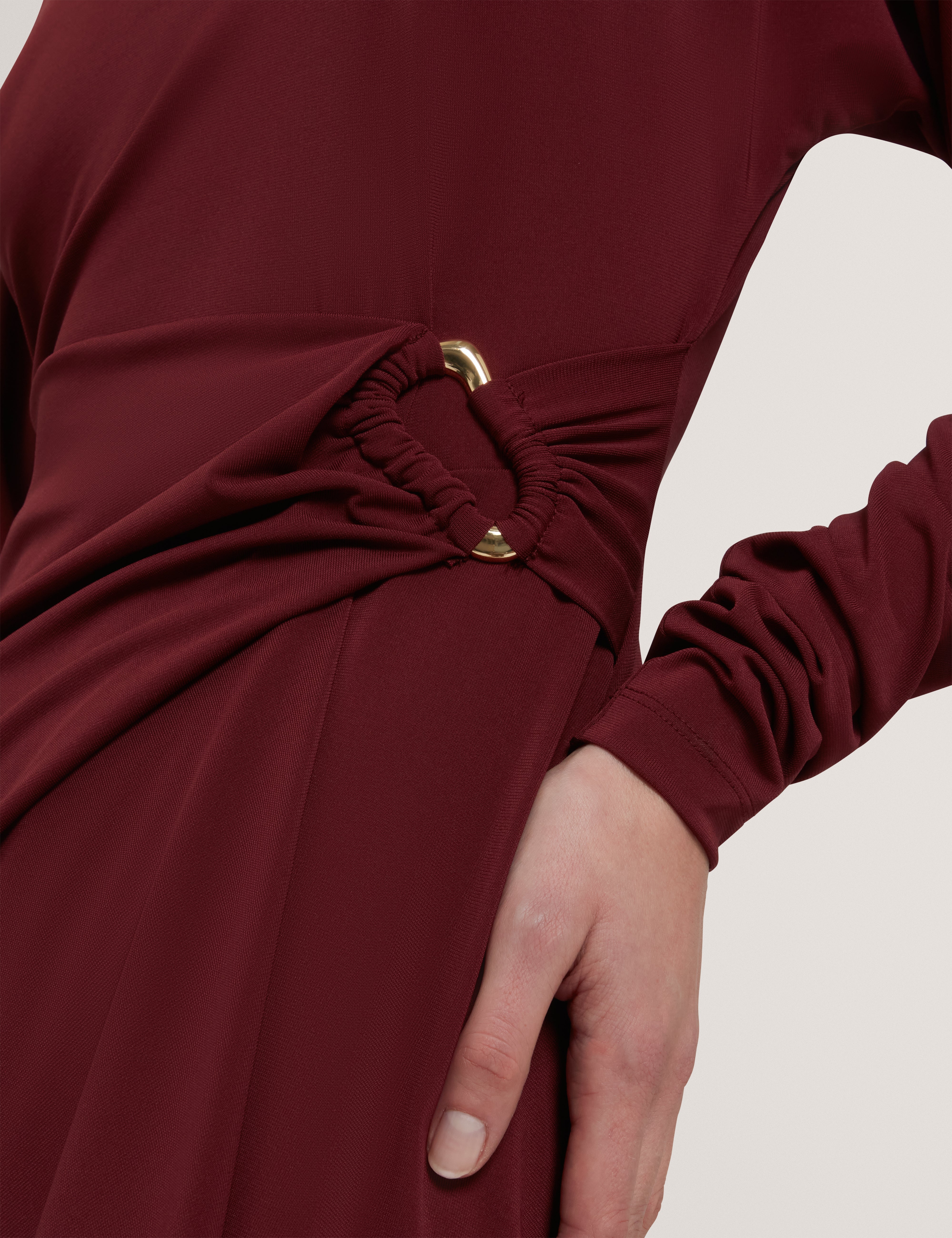 Mairiee Wrap Jersey Mini Dress Oxblood