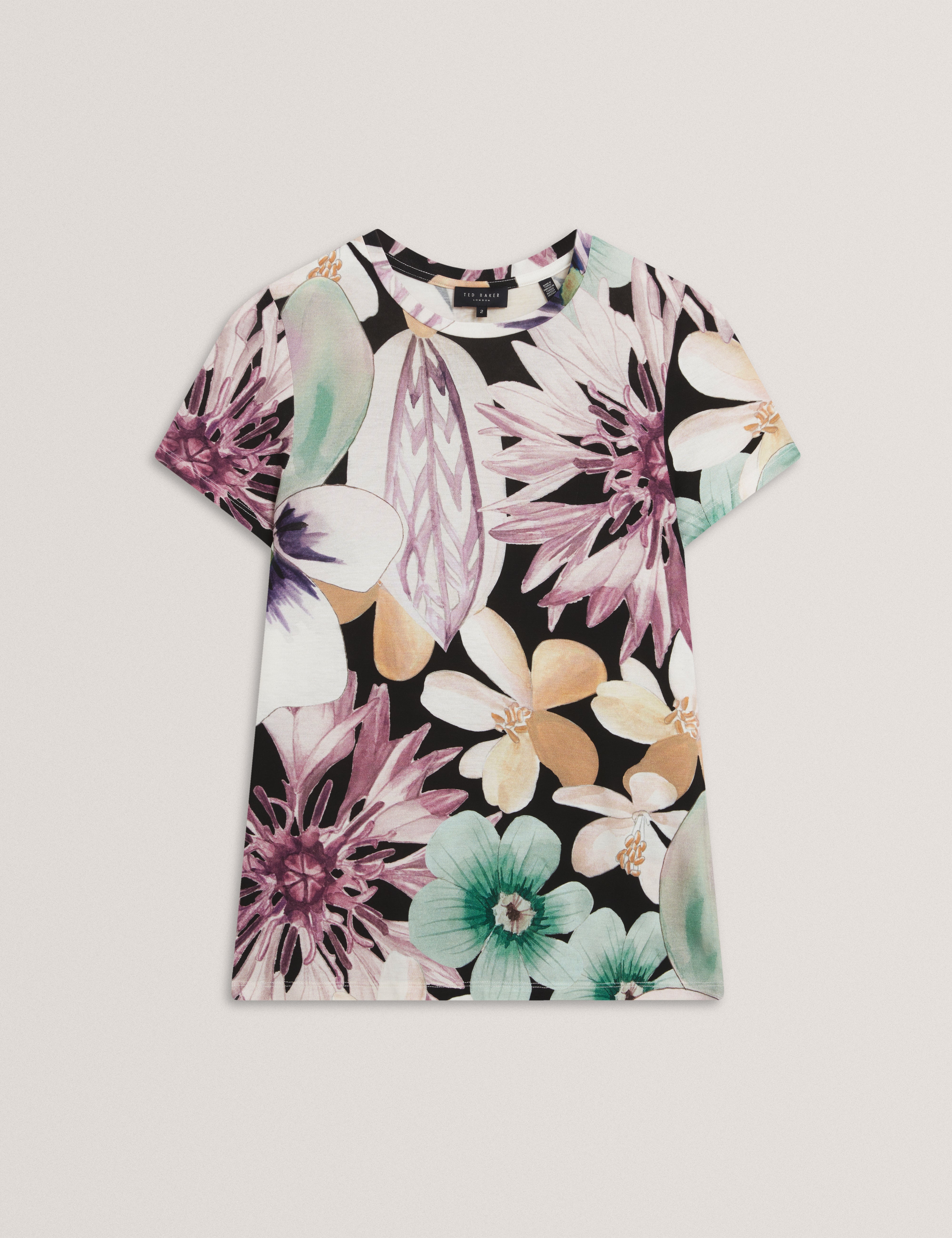 Saalma Printed Fitted Tee Black