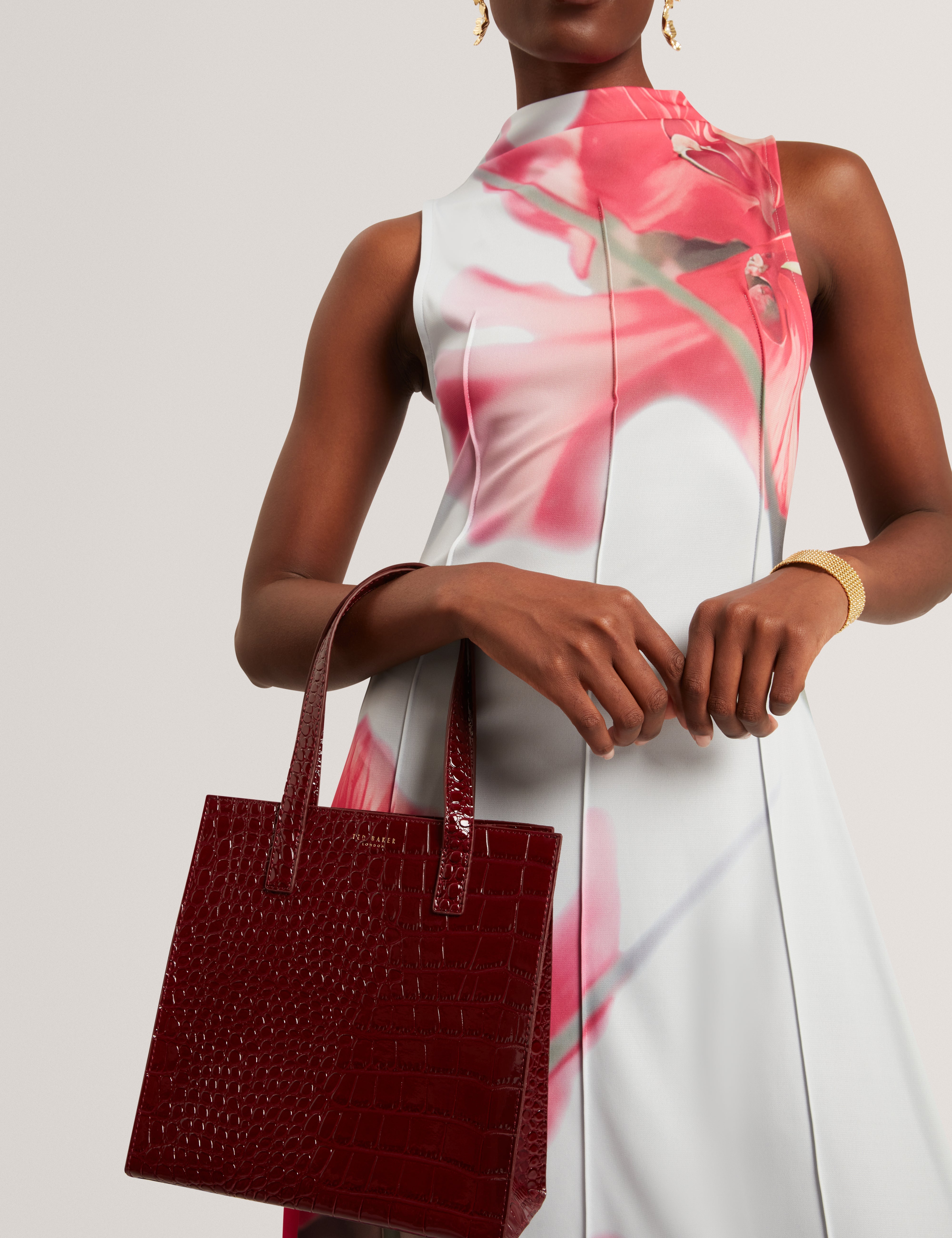 Wenonaa Croc Effect Small Icon Bag Wine
