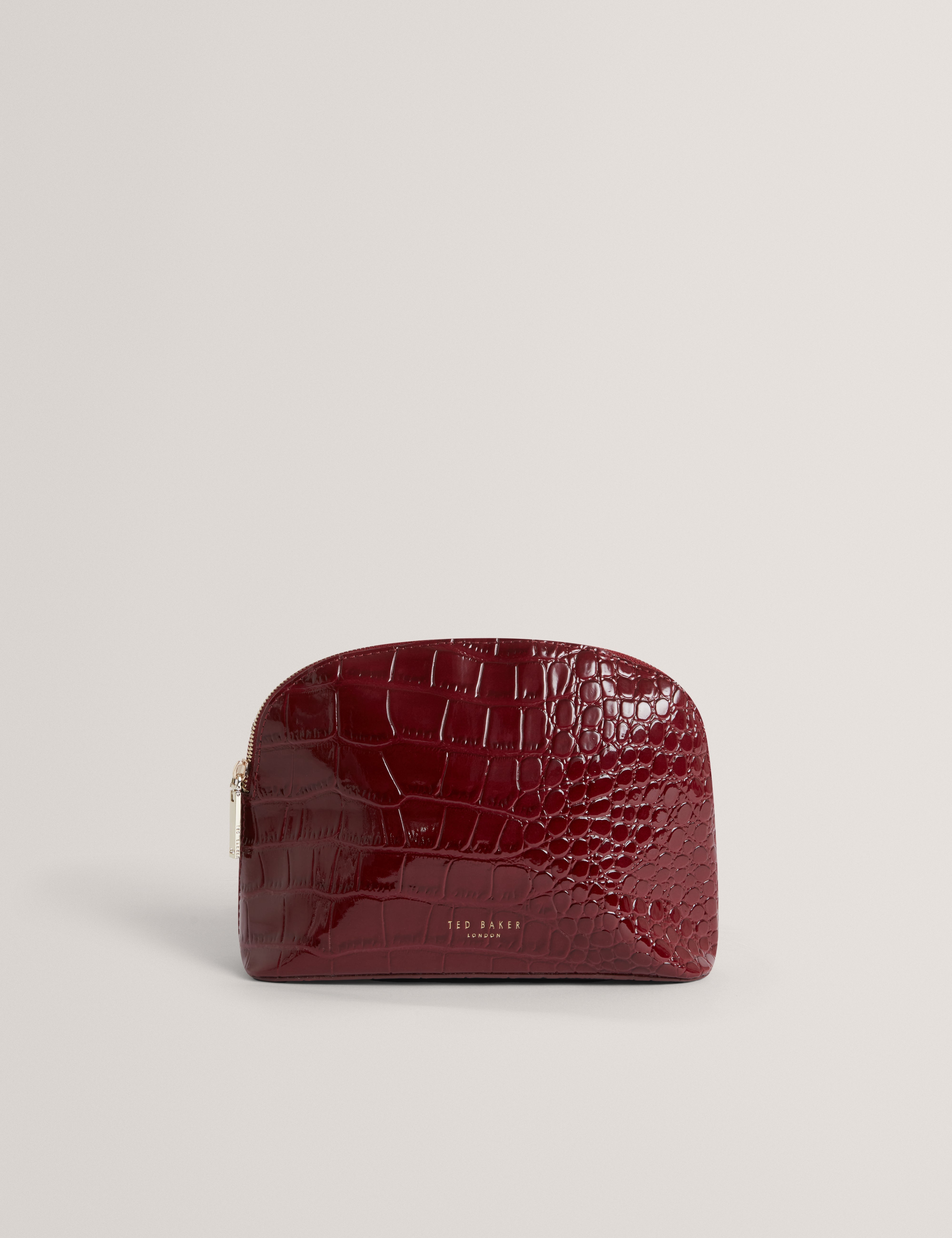 Valmma Croc Effect Small Washbag Wine