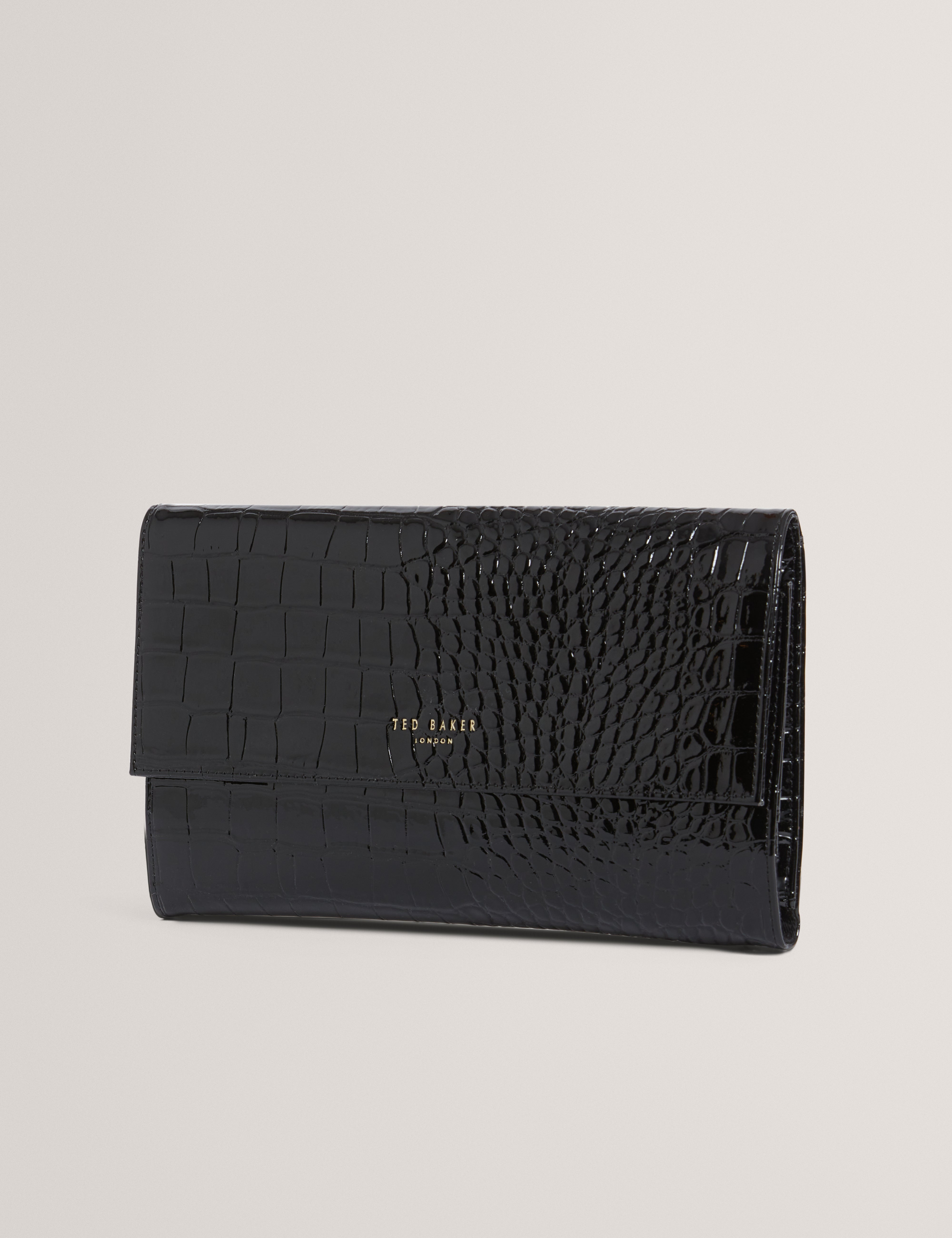 Viviia Croc Effect Travel Wallet Black