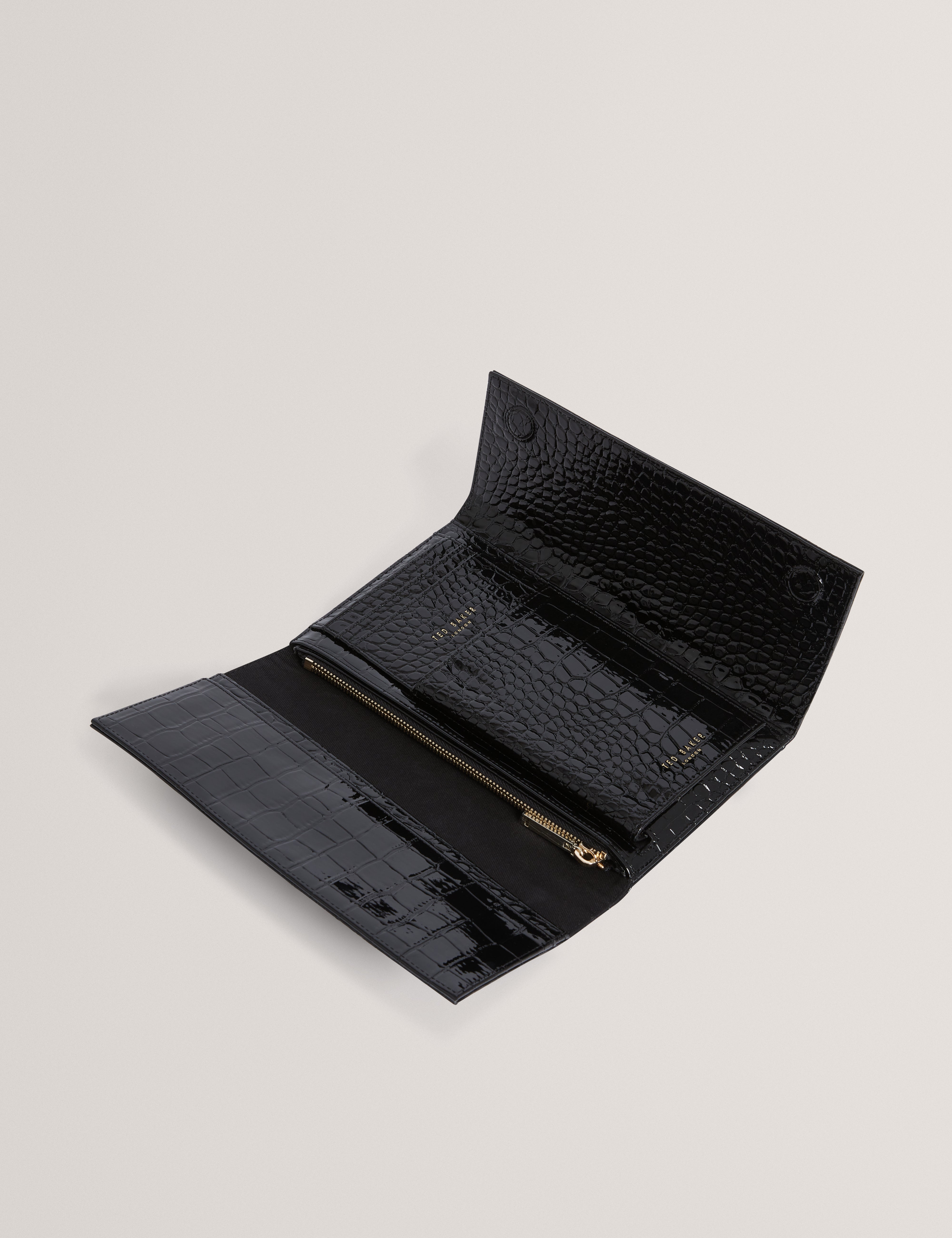 Viviia Croc Effect Travel Wallet Black