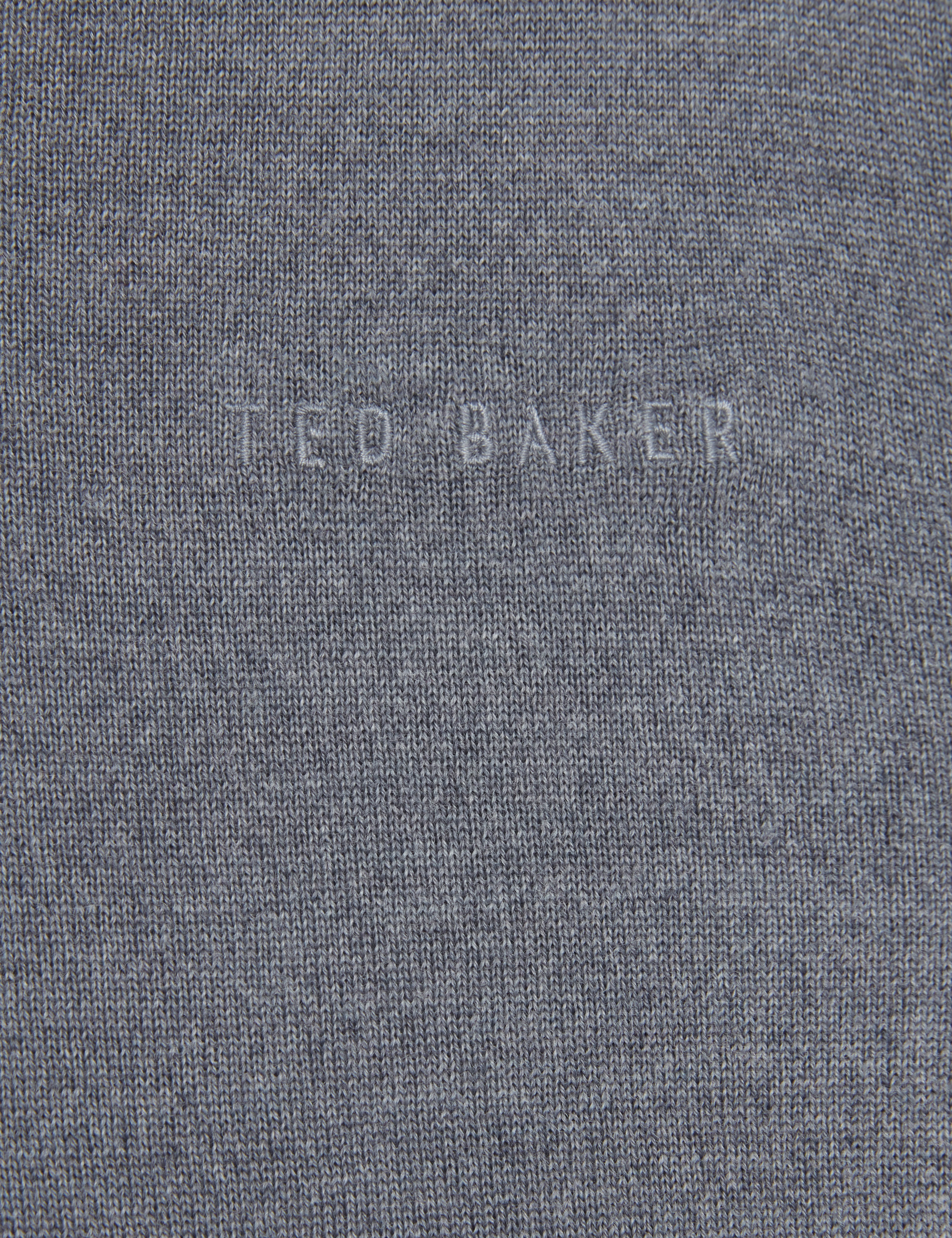 Resye Branded Merino V-Neck Jumper Mid-Grey