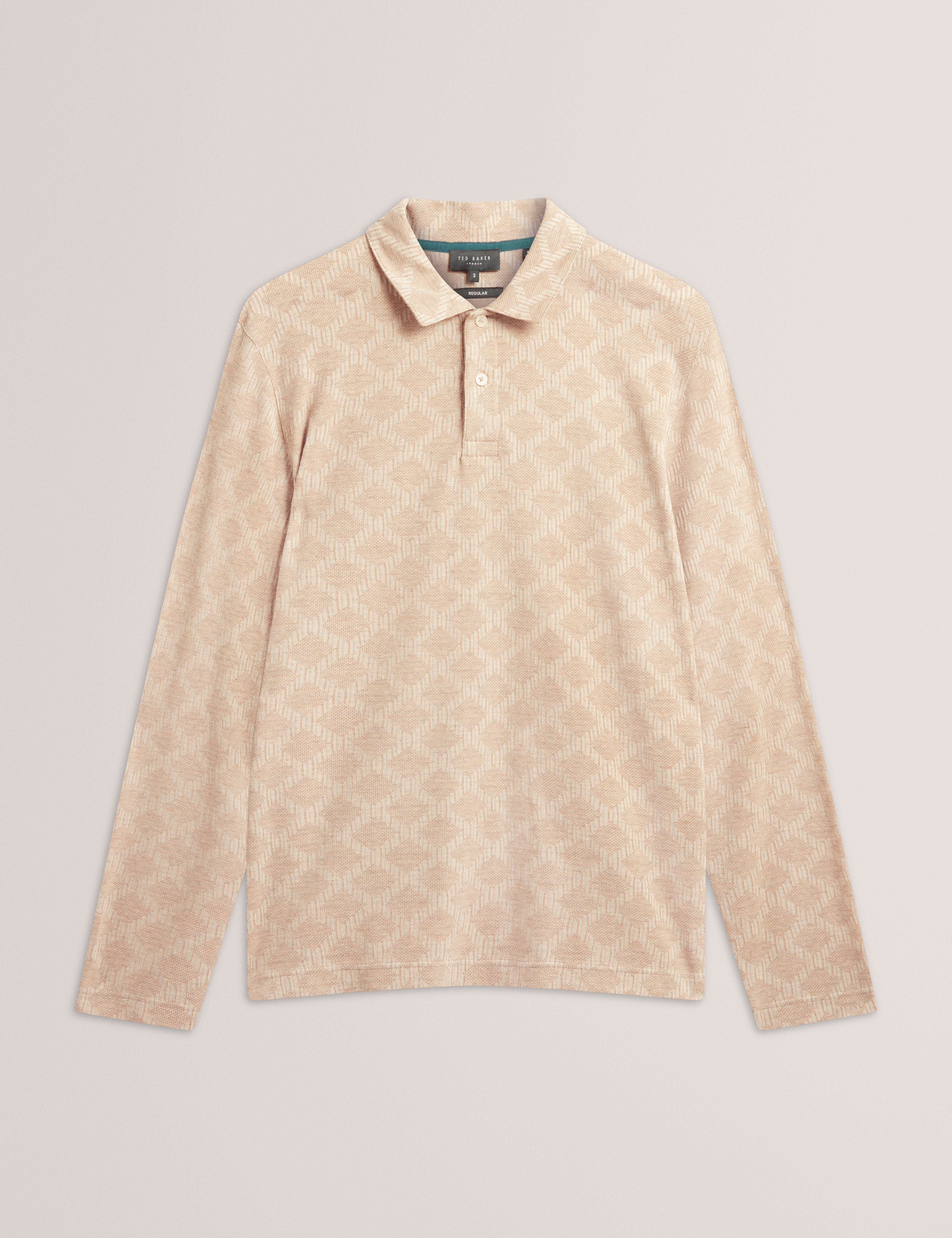 Imlad Ls Diamond Jacquard Polo Taupe