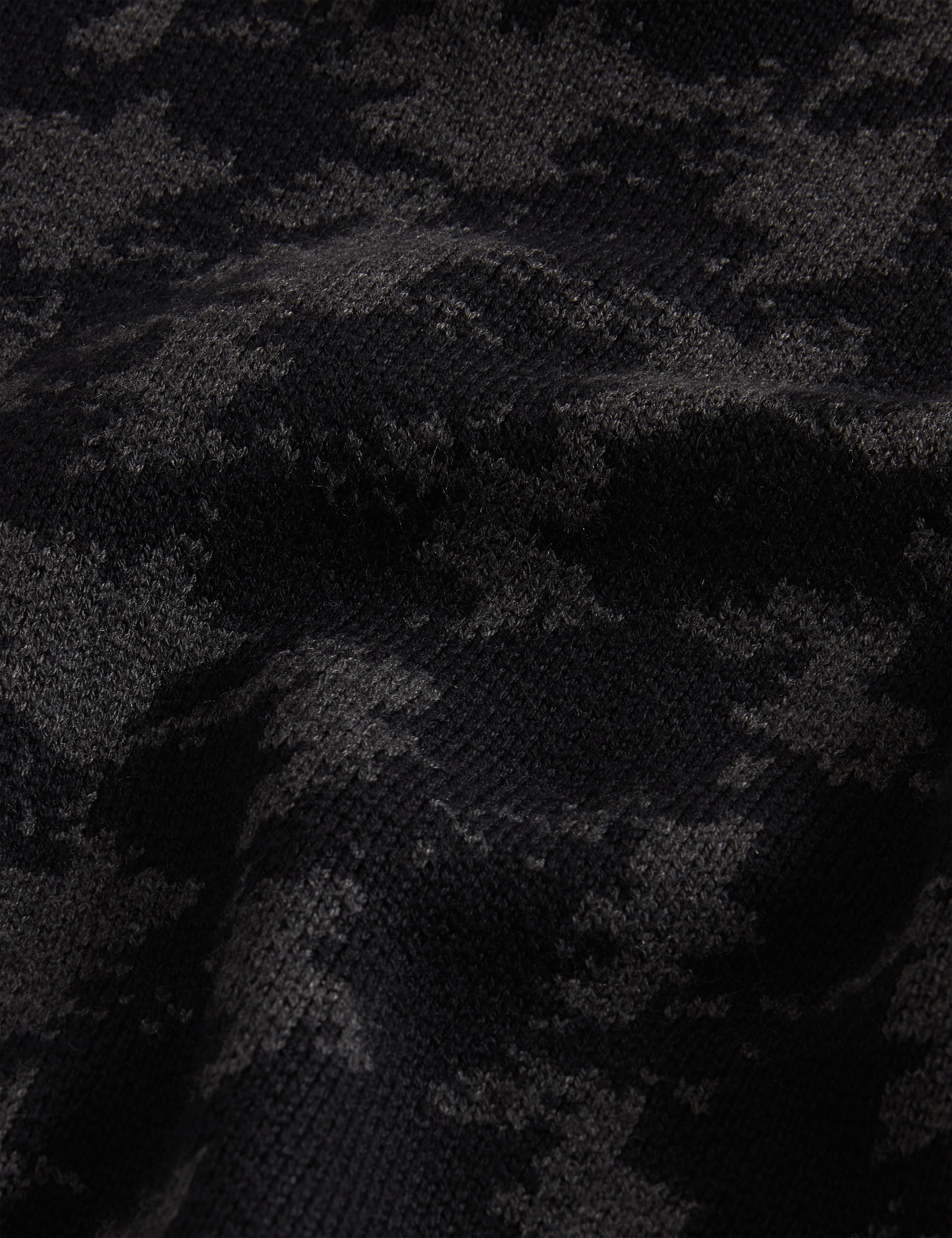 Airlor Ribbed Houndstooth Crew Neck Black
