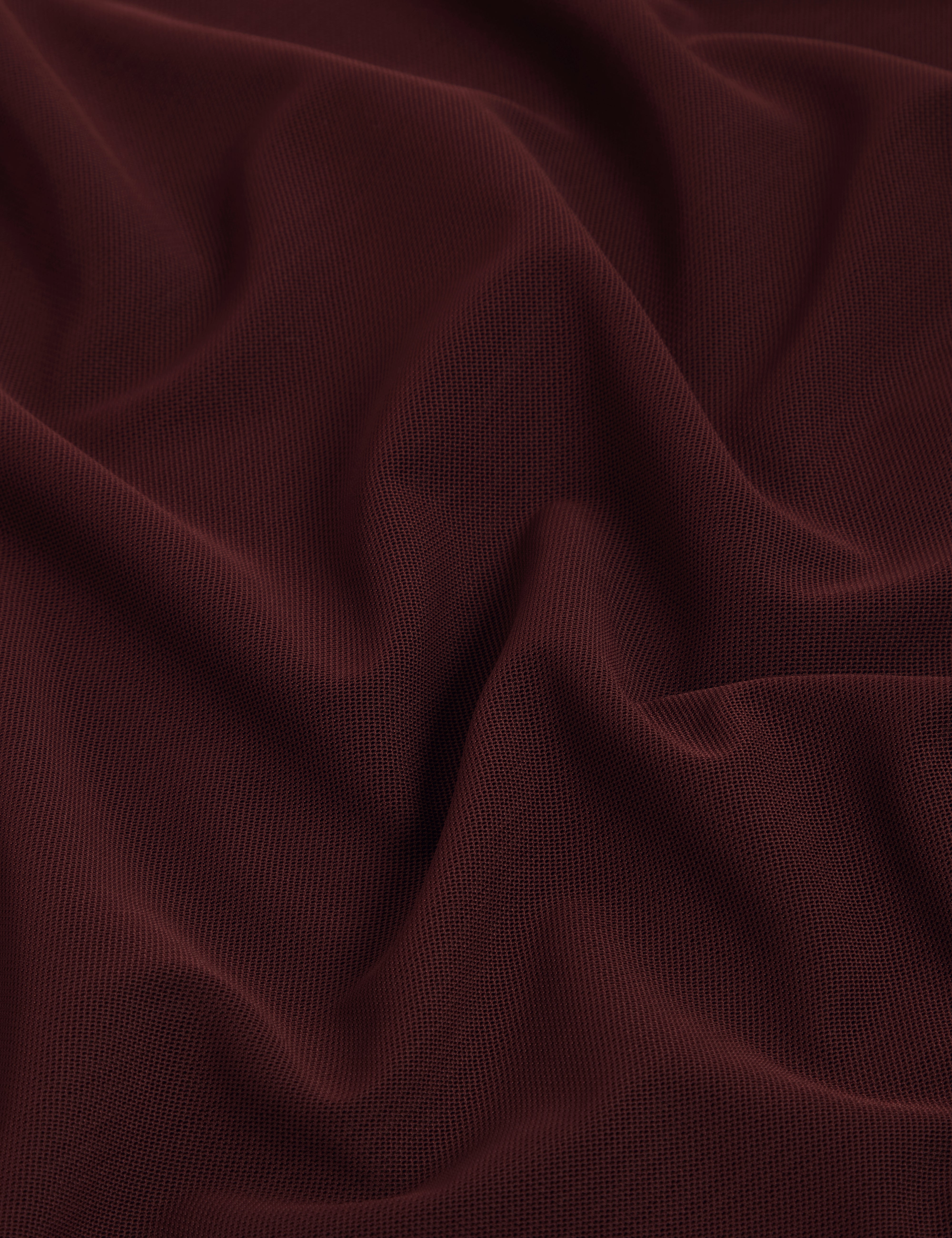 Naama Long Sleeve Mesh Fitted Top Oxblood