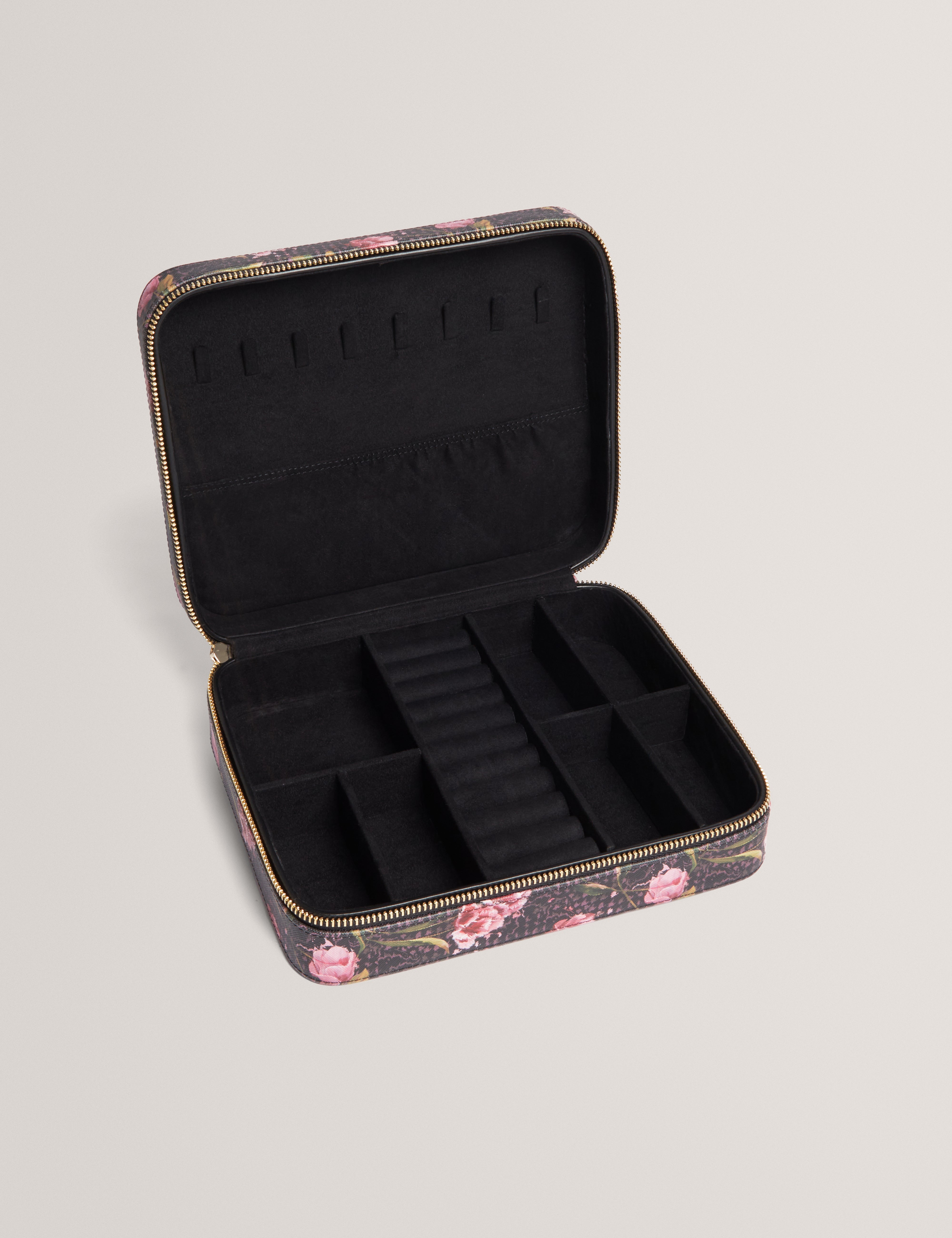 Tulbery Printed Large Jewellery Case Black