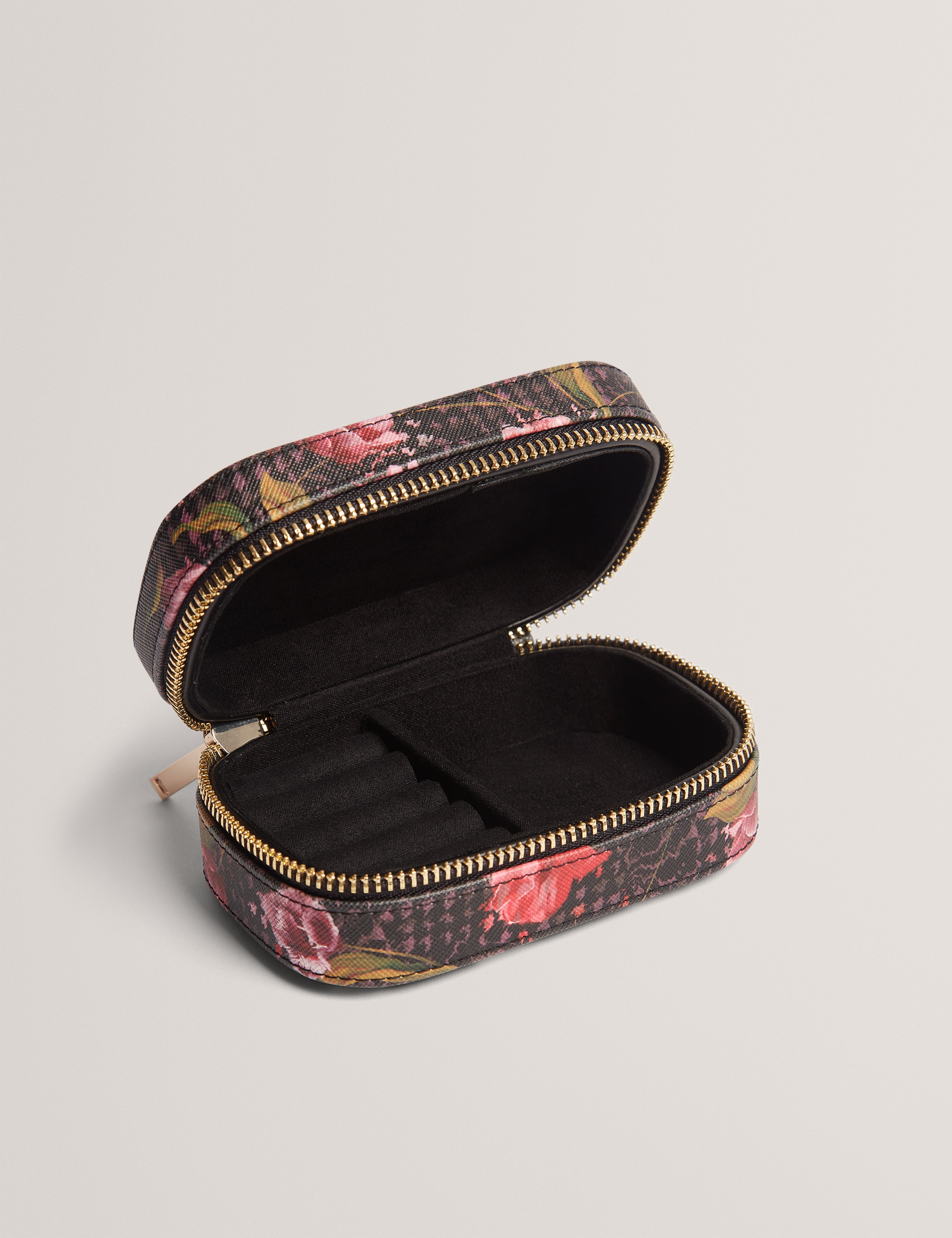 Tulisa Printed Small Jewellery Case Black