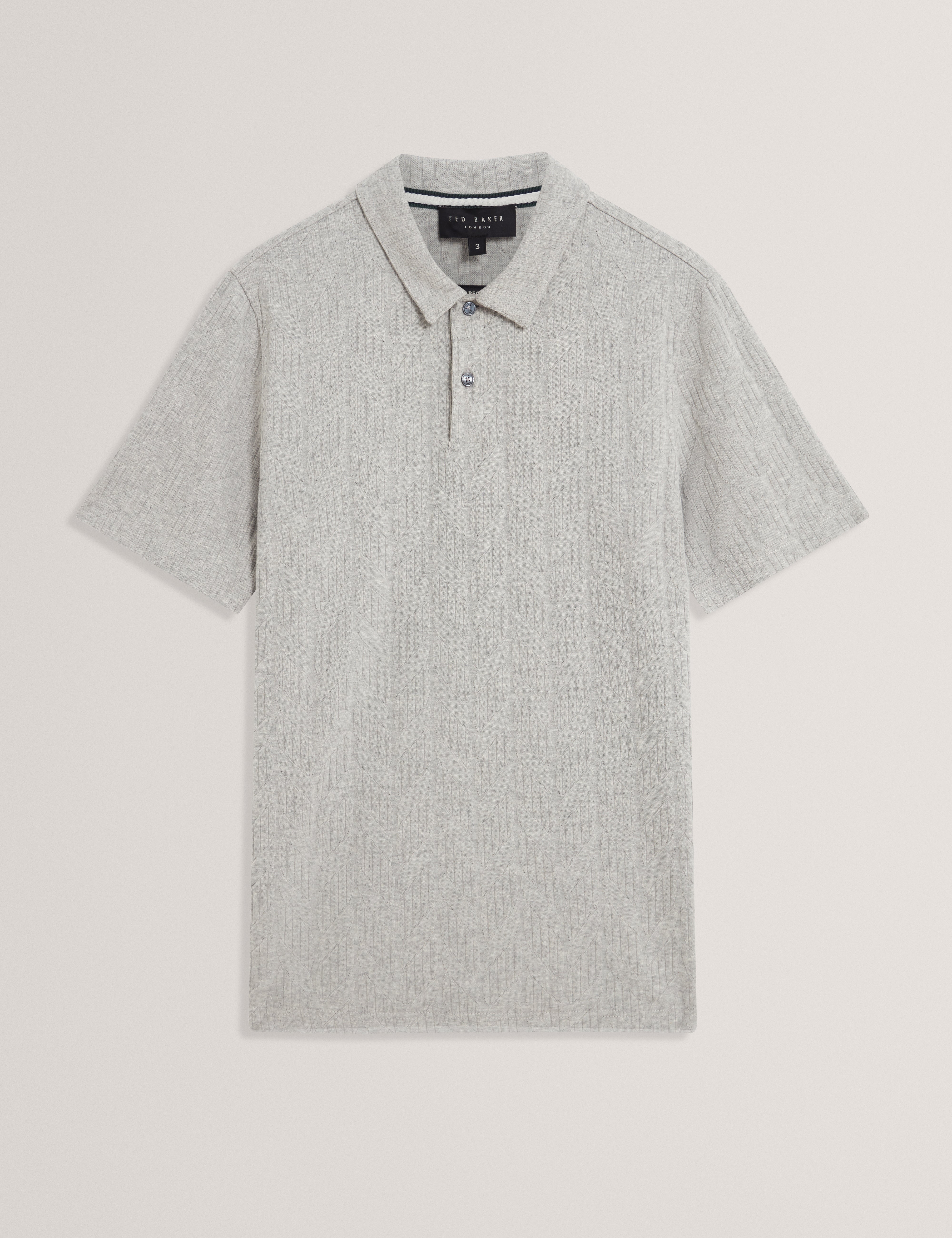 Rembran Short Sleeve Cable Stitch T Polo Lt-Grey