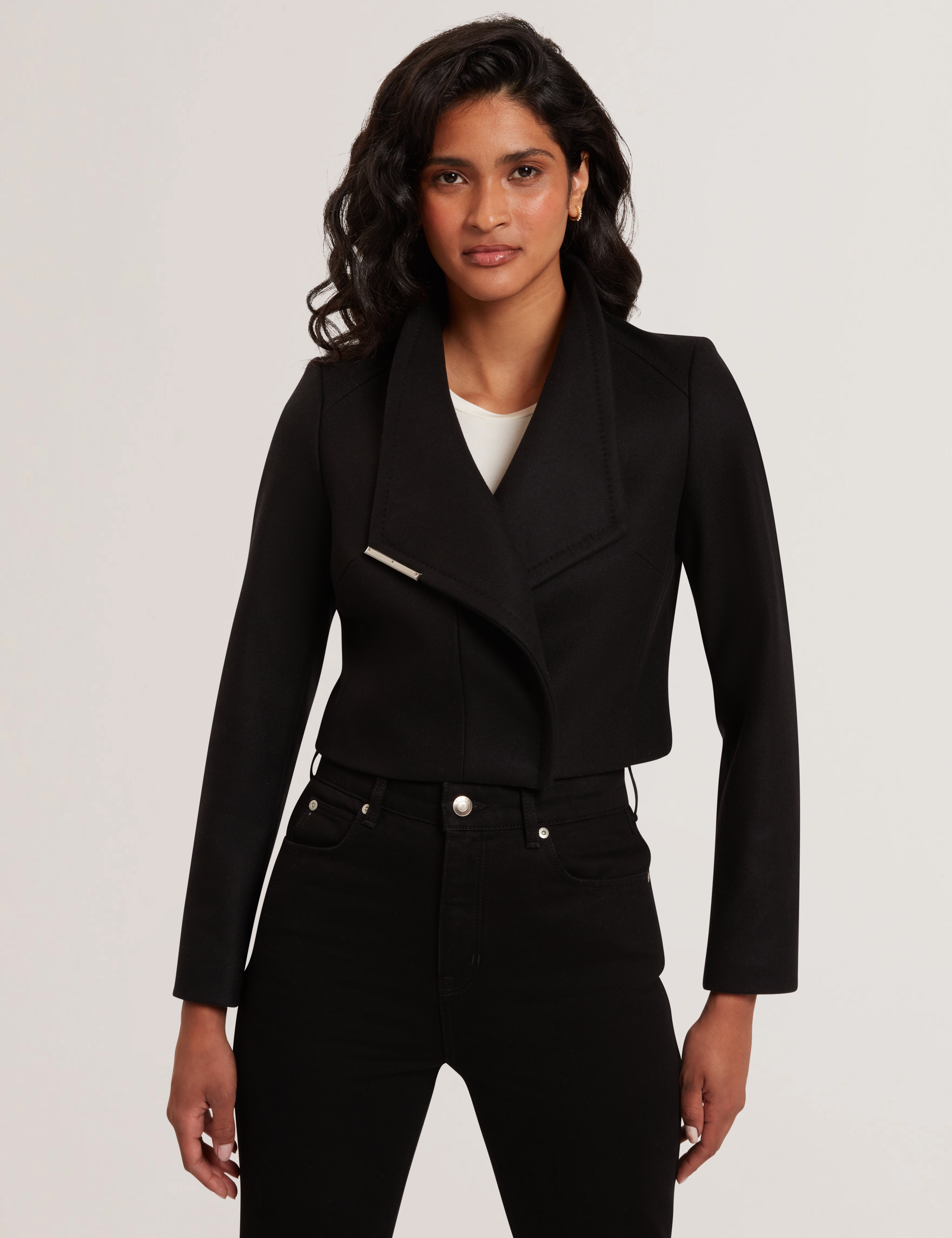 Rosecee Wool Wrap Jacket Black