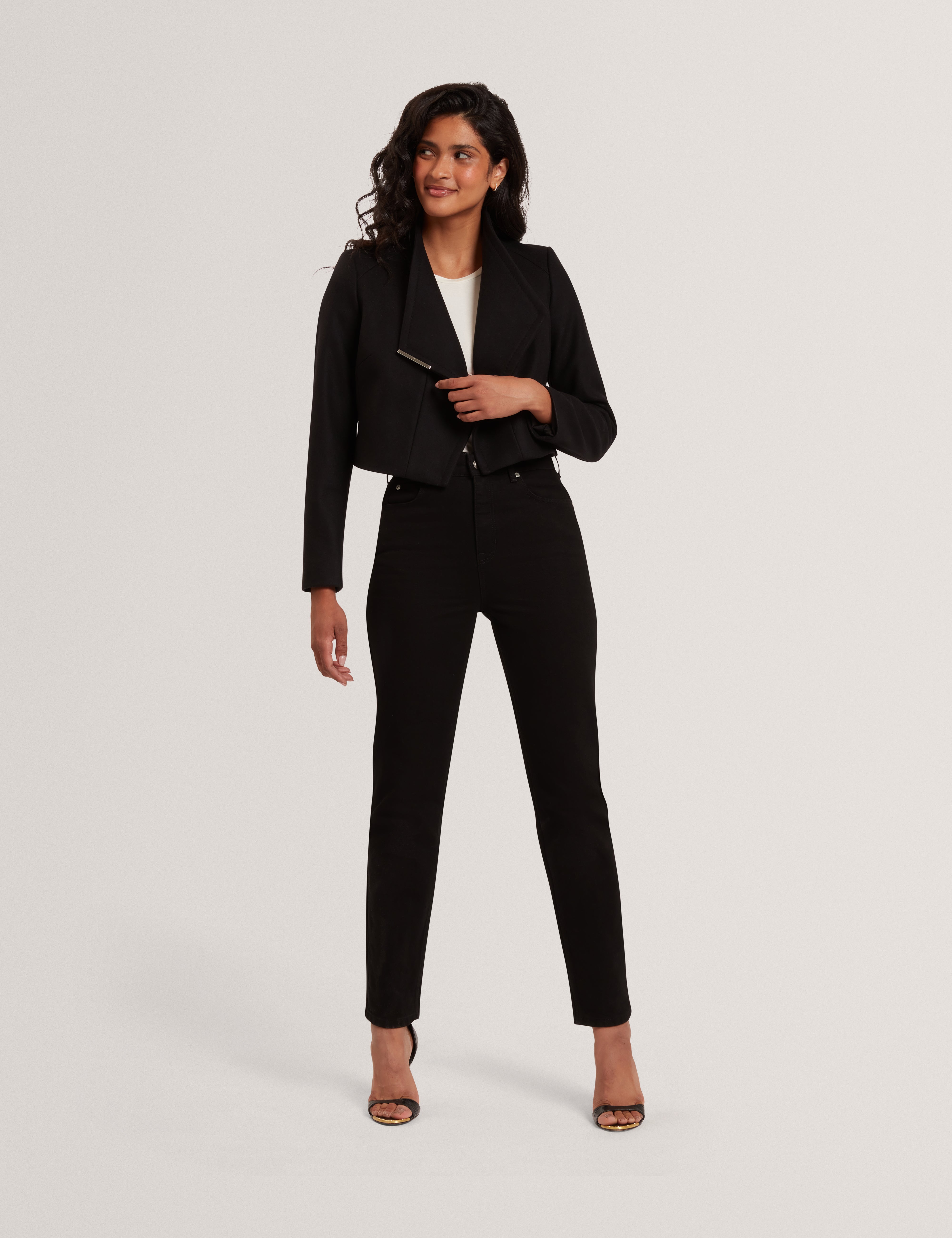 Rosecee Wool Wrap Jacket Black