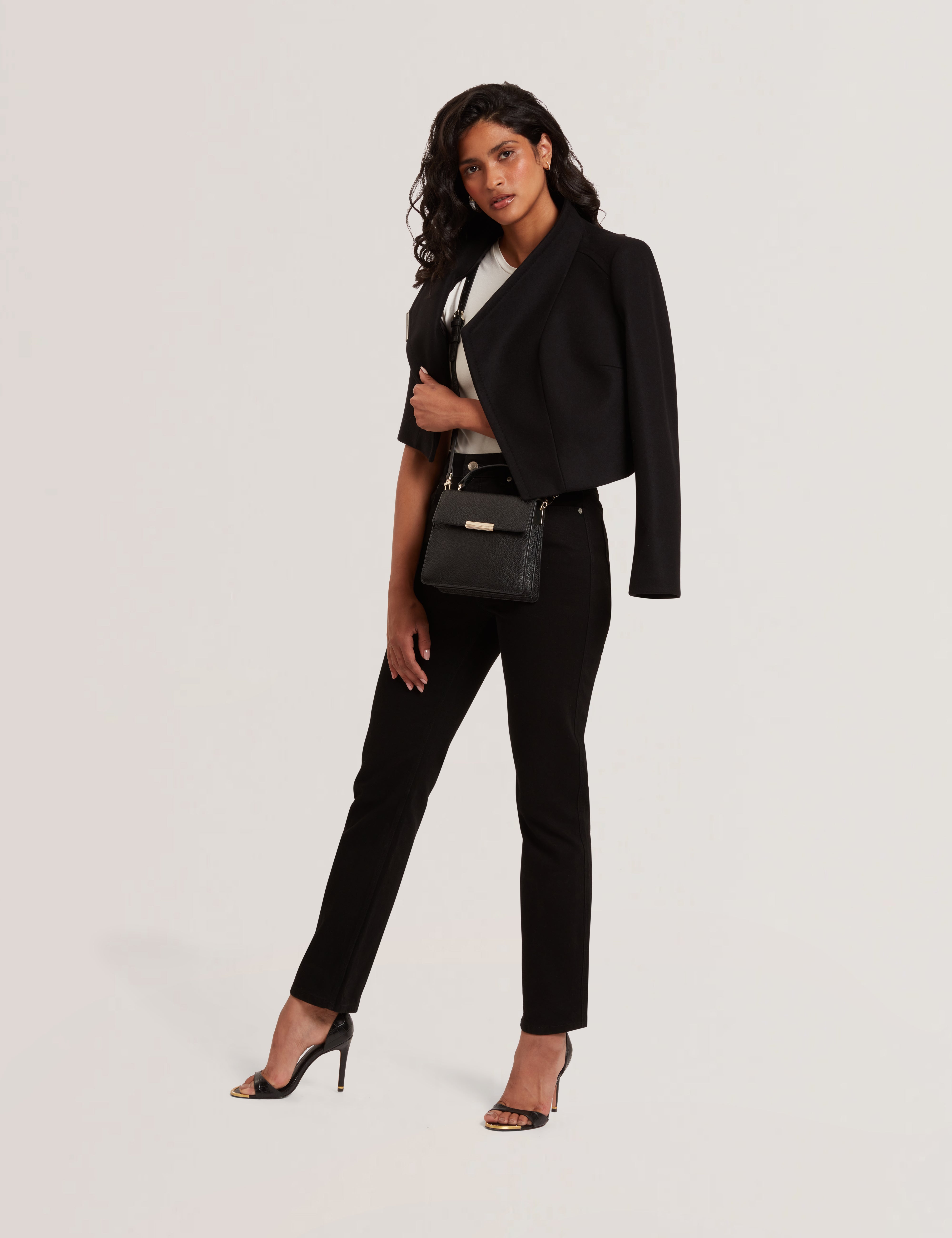 Rosecee Wool Wrap Jacket Black