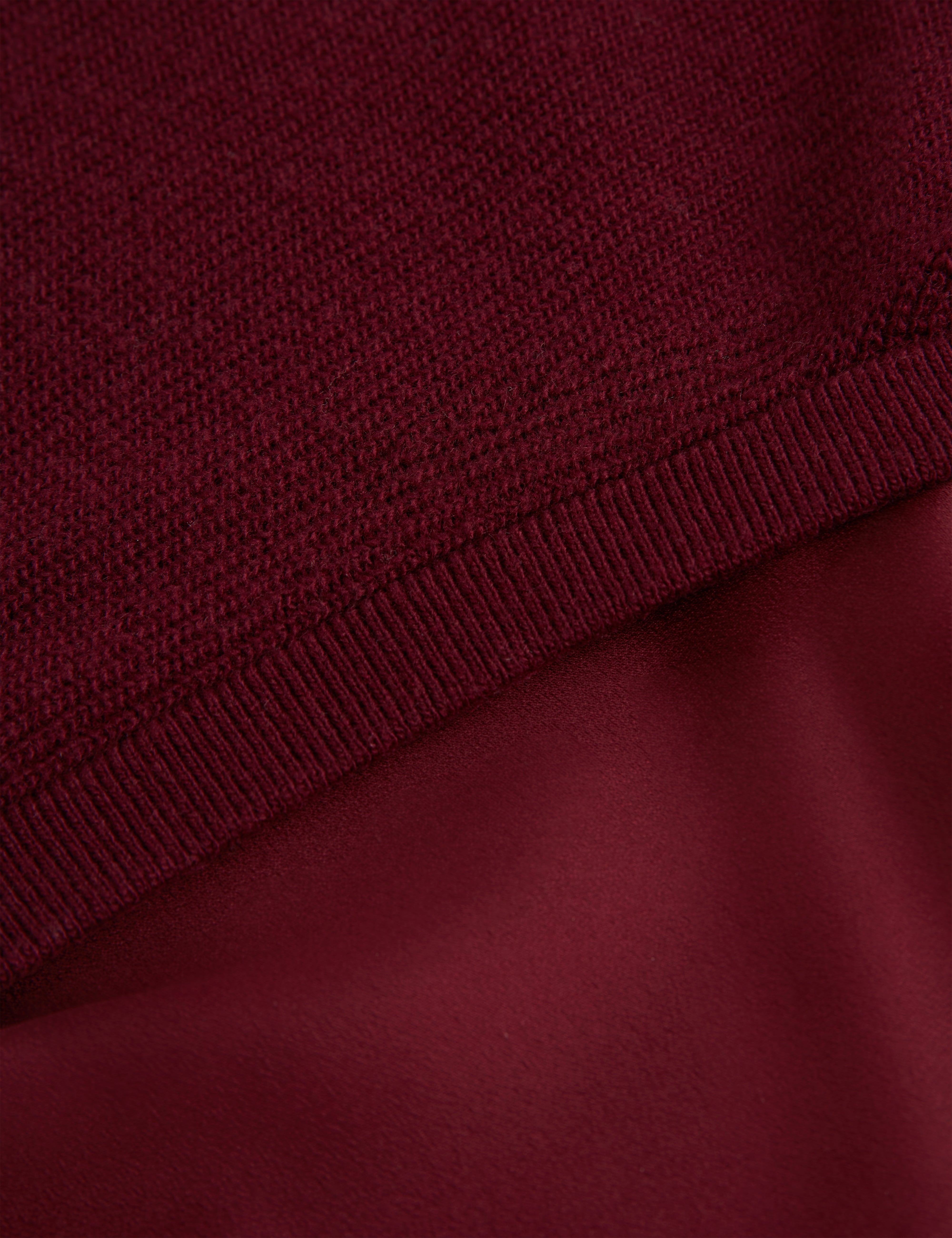 Caycey Woven Sleeve Knitted Jumper Maroon
