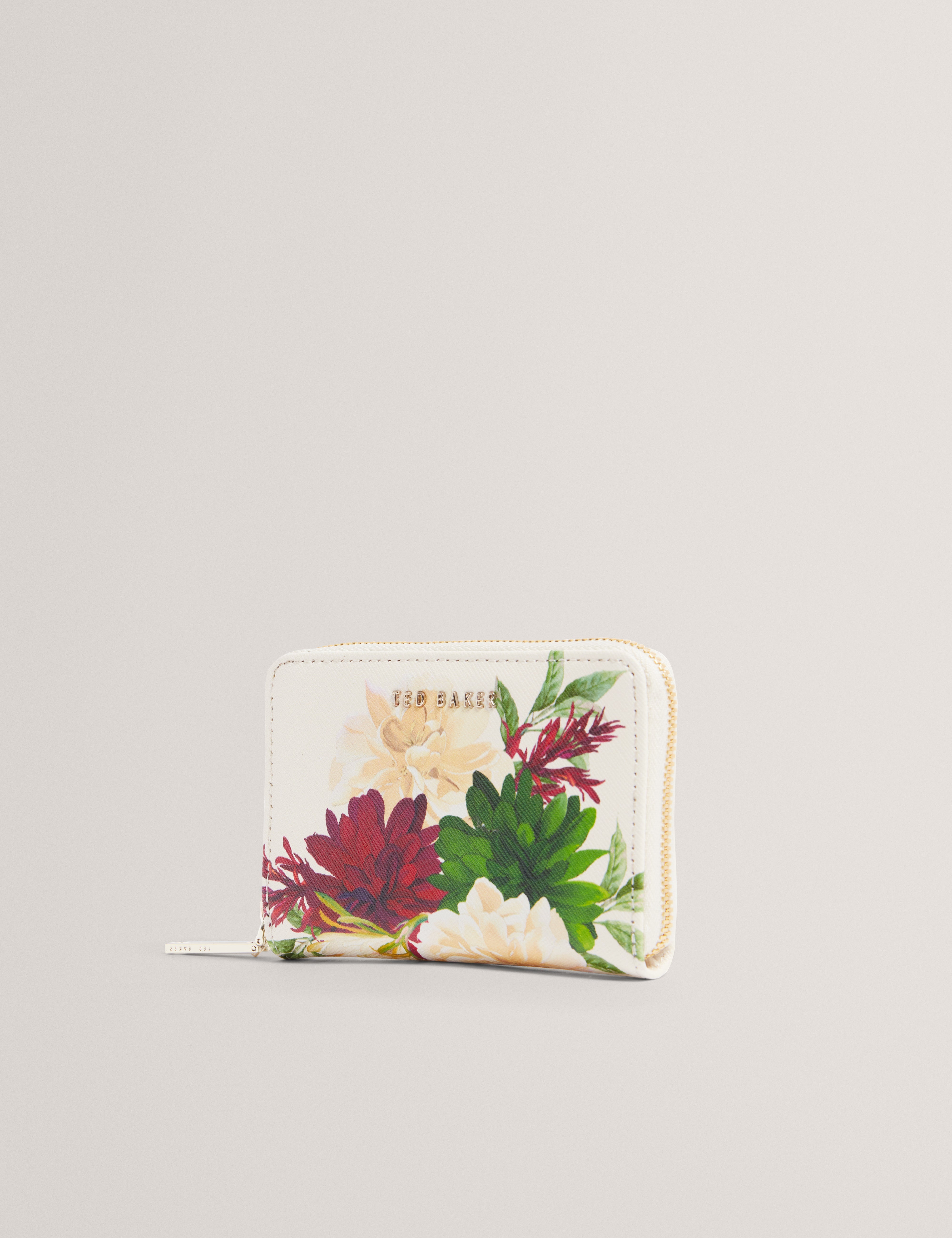 Bouqell Small Zip Around Purse Cream