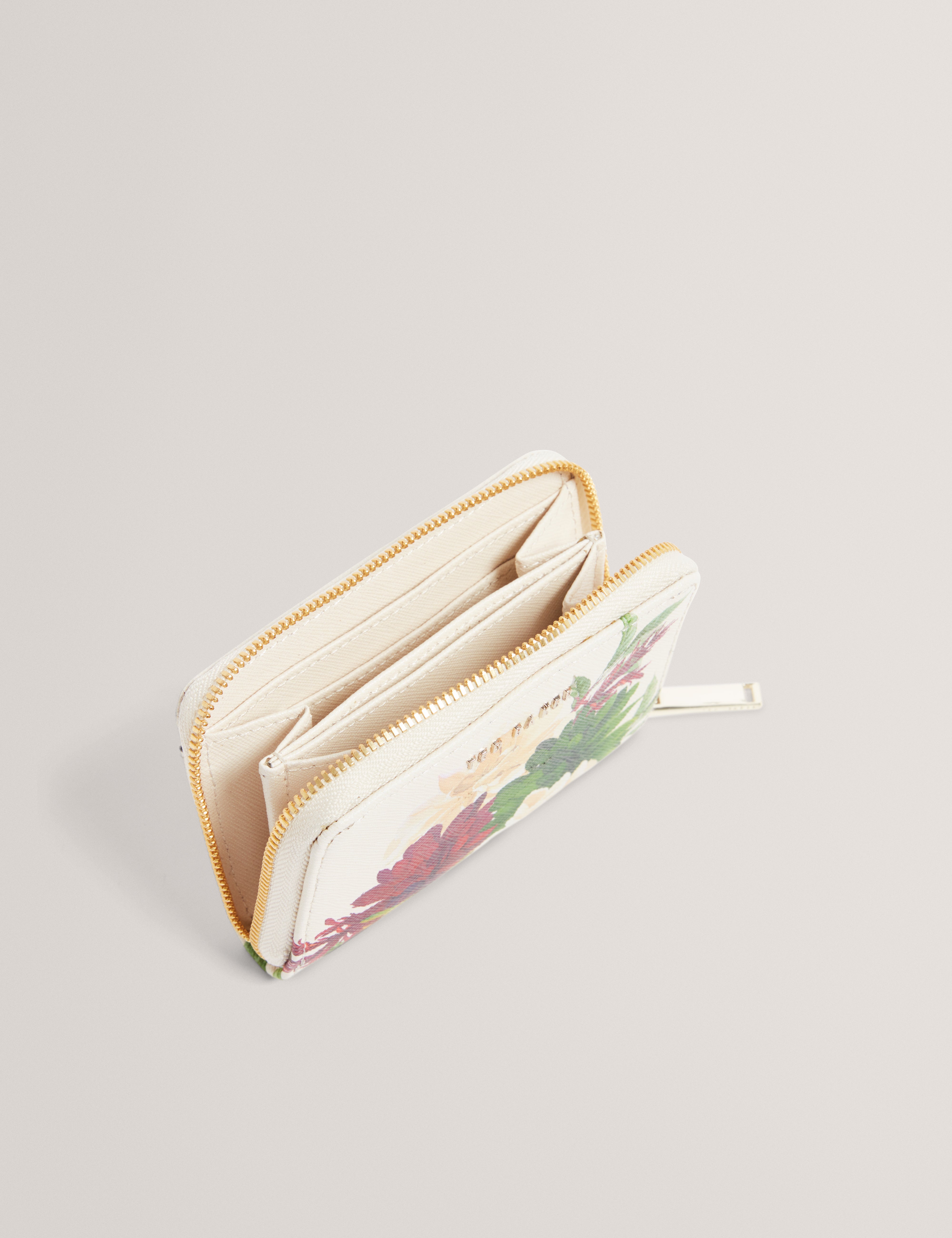 Bouqell Small Zip Around Purse Cream