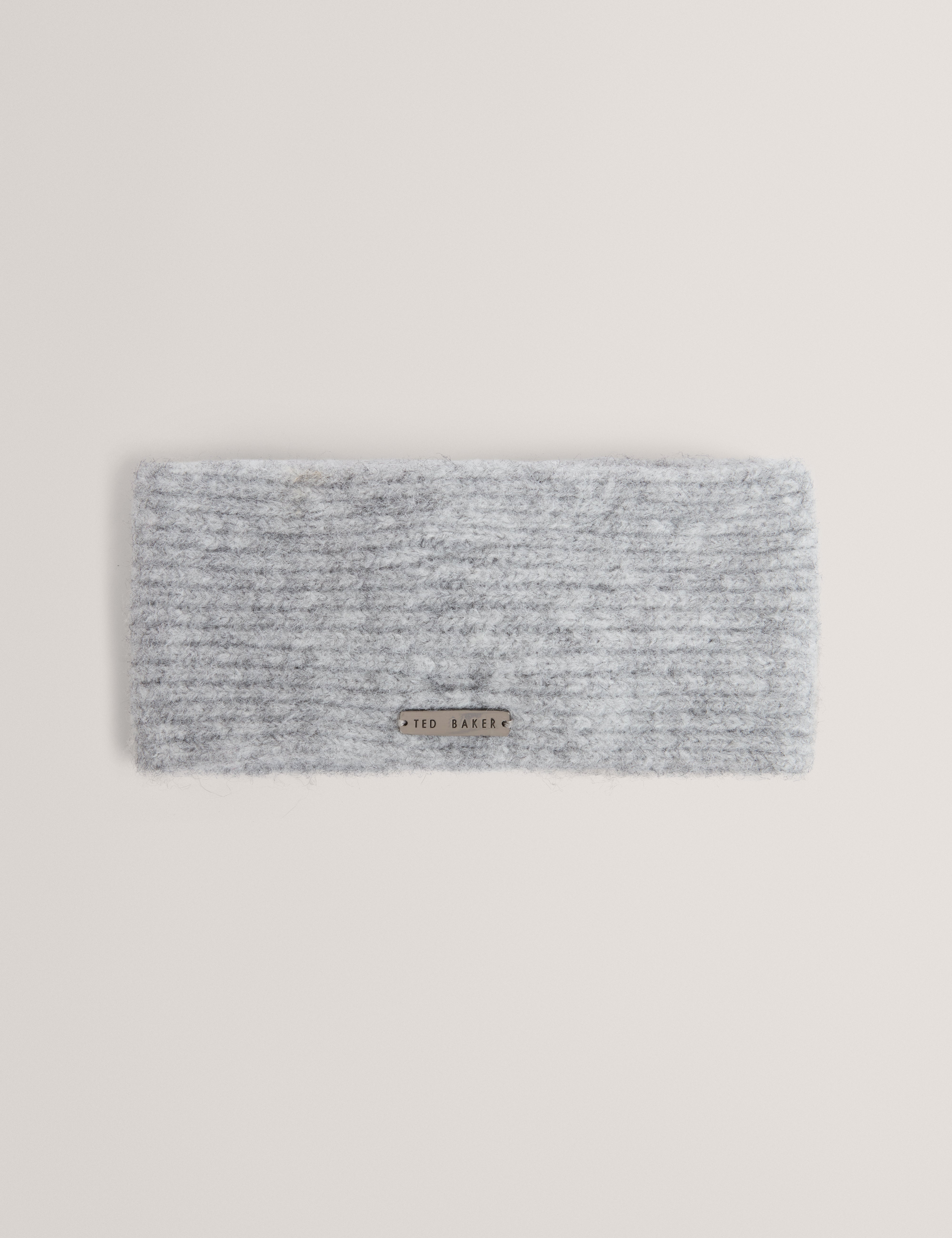 Penaopa Rhinestone Detail Knitted Headband Grey