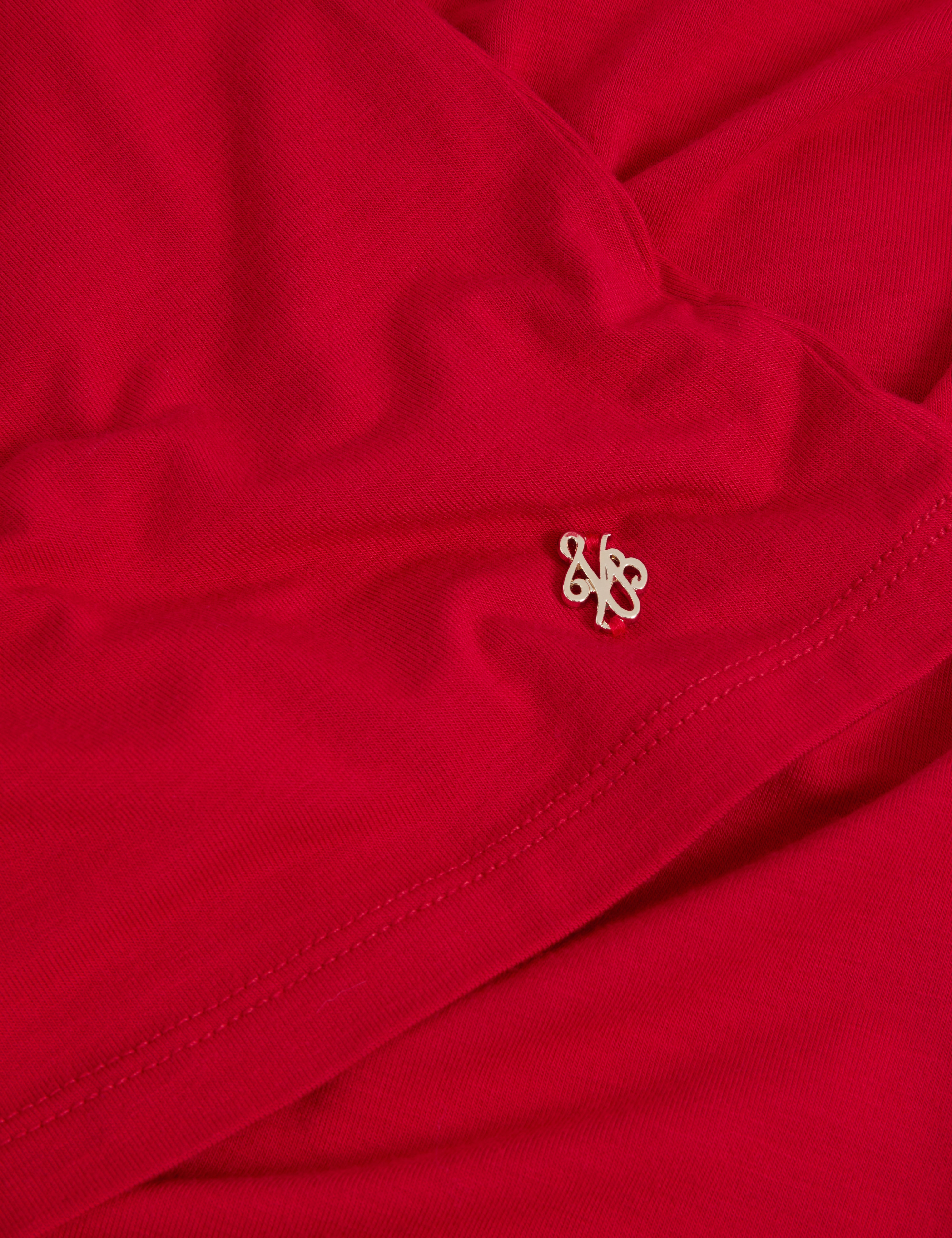 Arania Long Sleeve Fitted Jersey Top Dk-Red