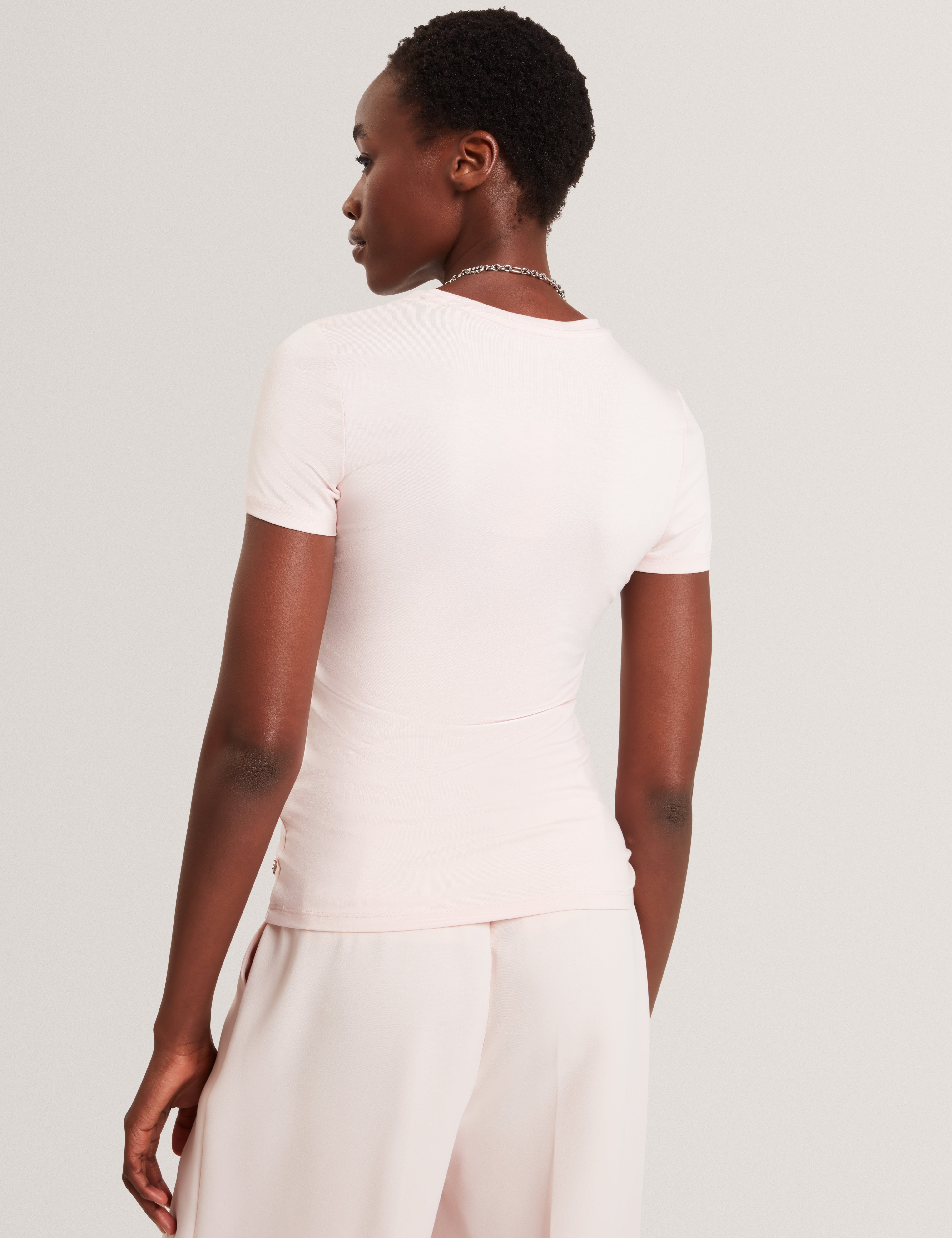 Larnaa Short Sleeve Fitted Tee Pl-Pink