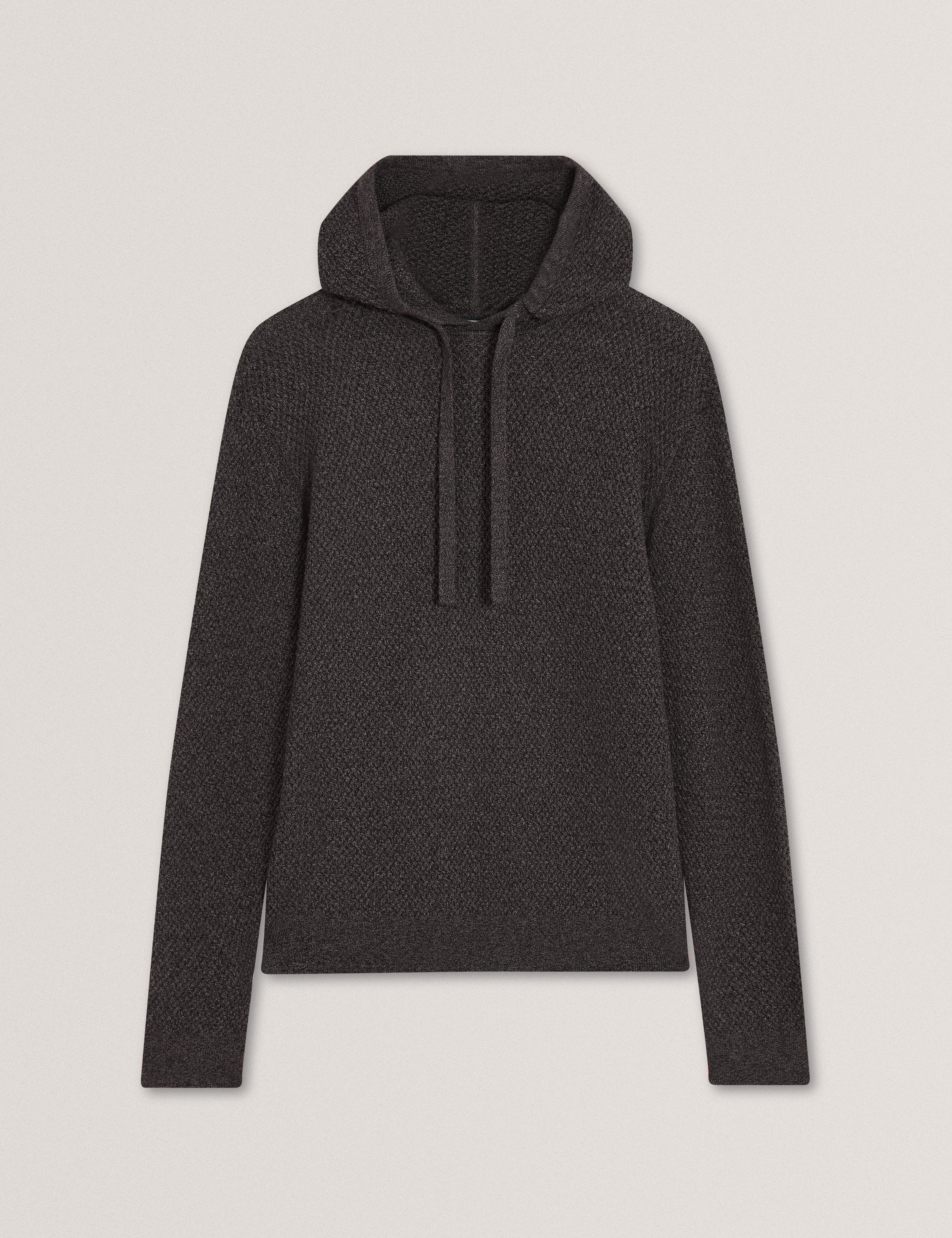 Bansted Textured Knit Hoodie Mid-Grey