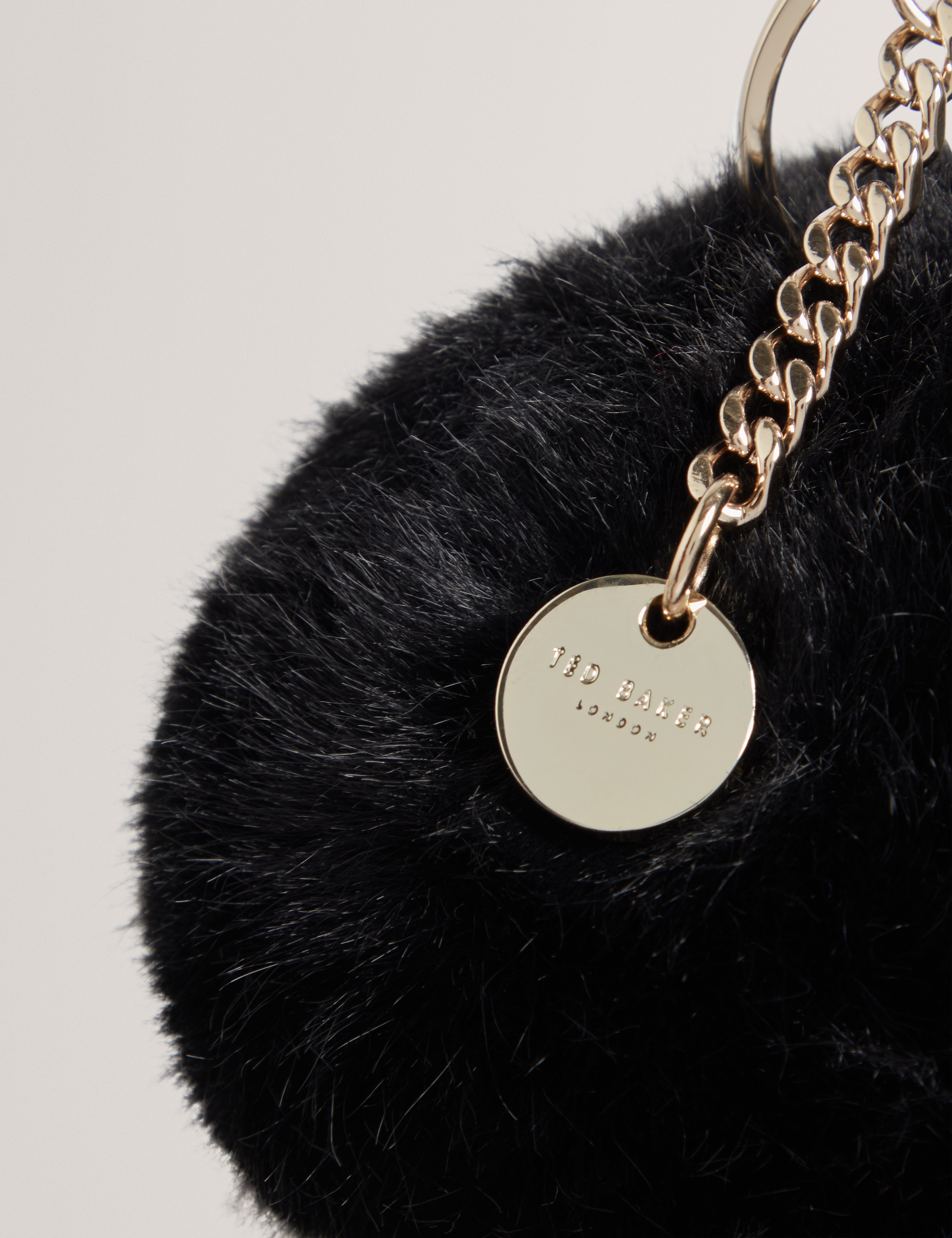 Pomenna Faux Fur Pom Pom Keyring Black