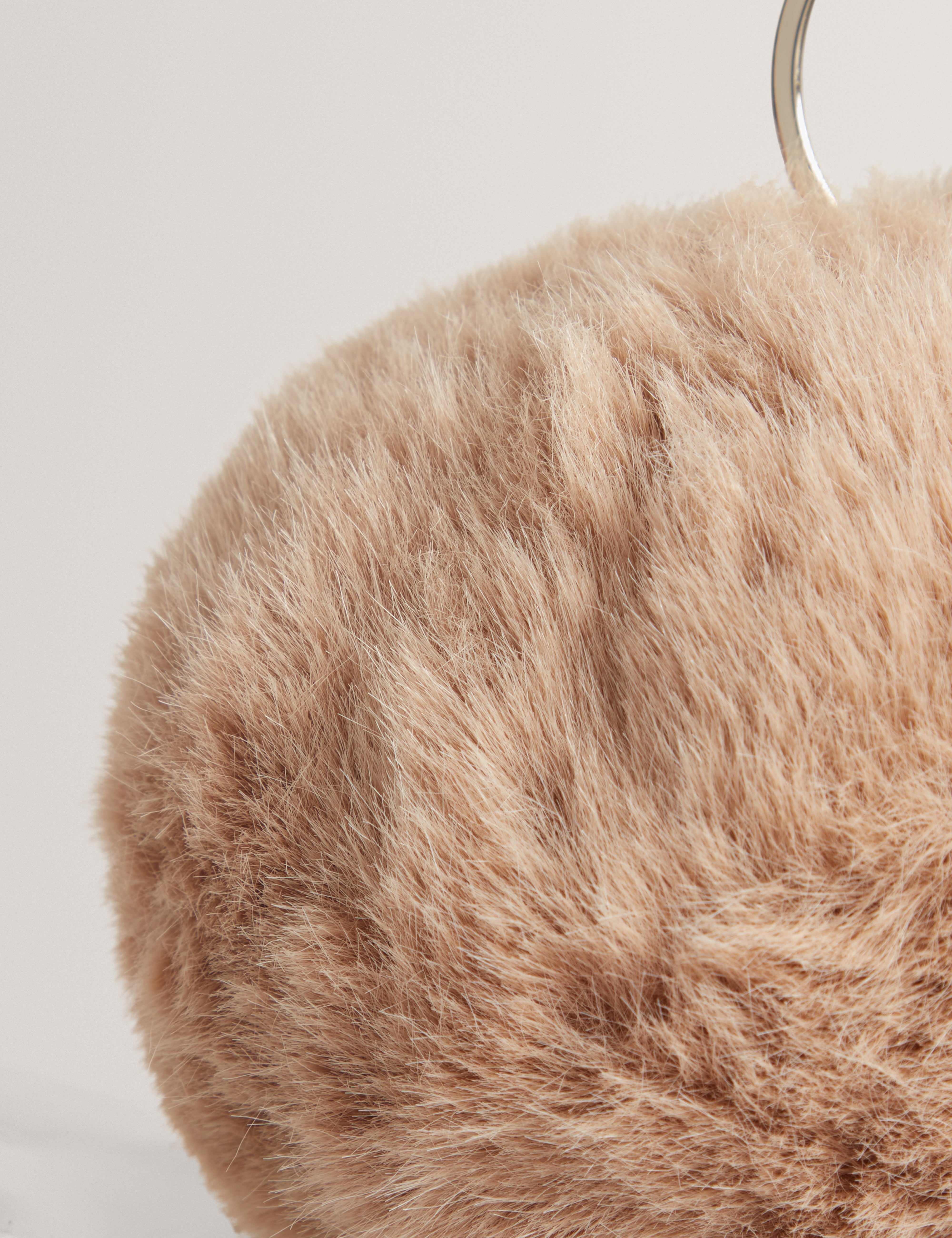 Pomenna Faux Fur Pom Pom Keyring Camel