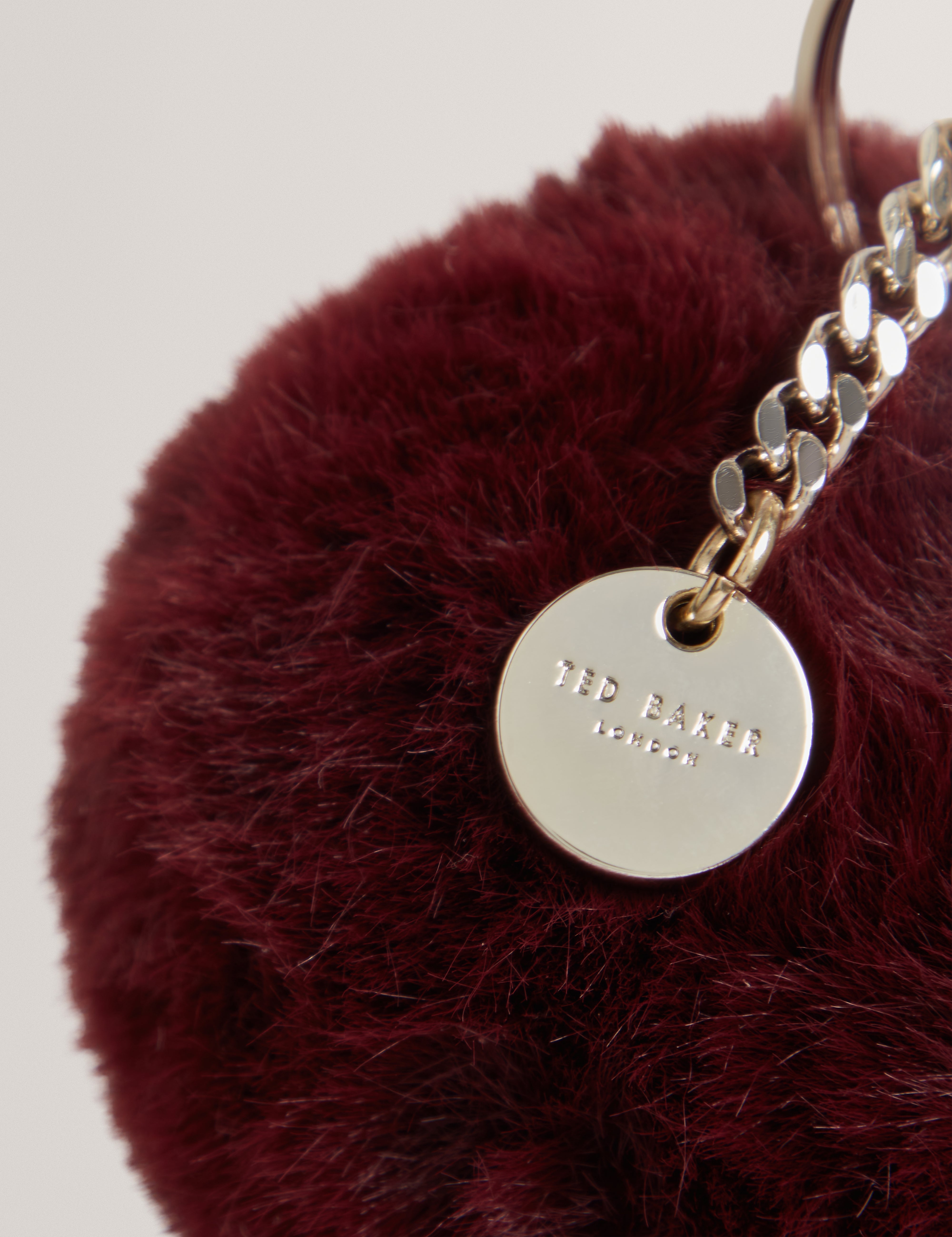 Pomenna Faux Fur Pom Pom Keyring Wine