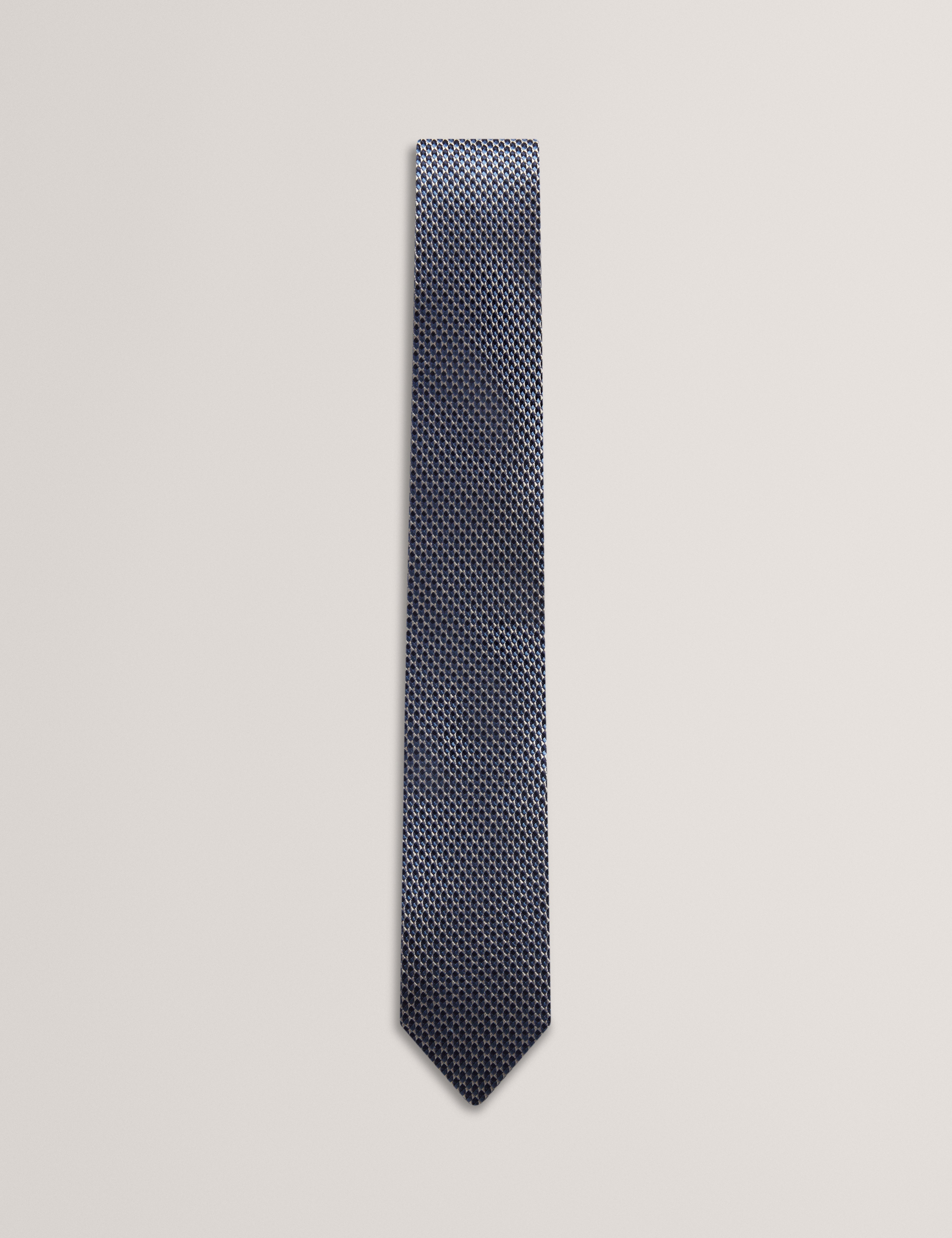 Dimos Silk Semi Plain Tie Navy