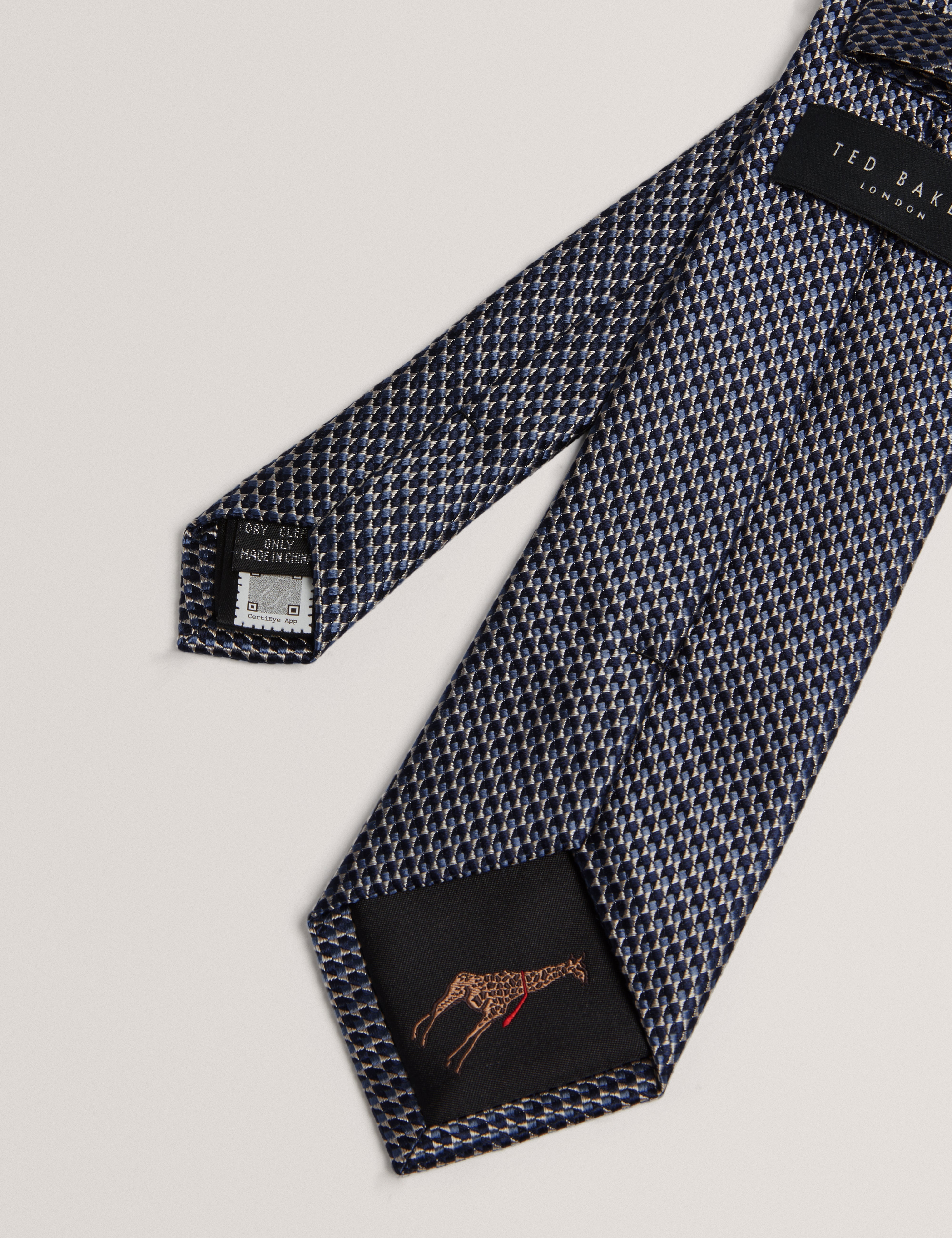 Dimos Silk Semi Plain Tie Navy