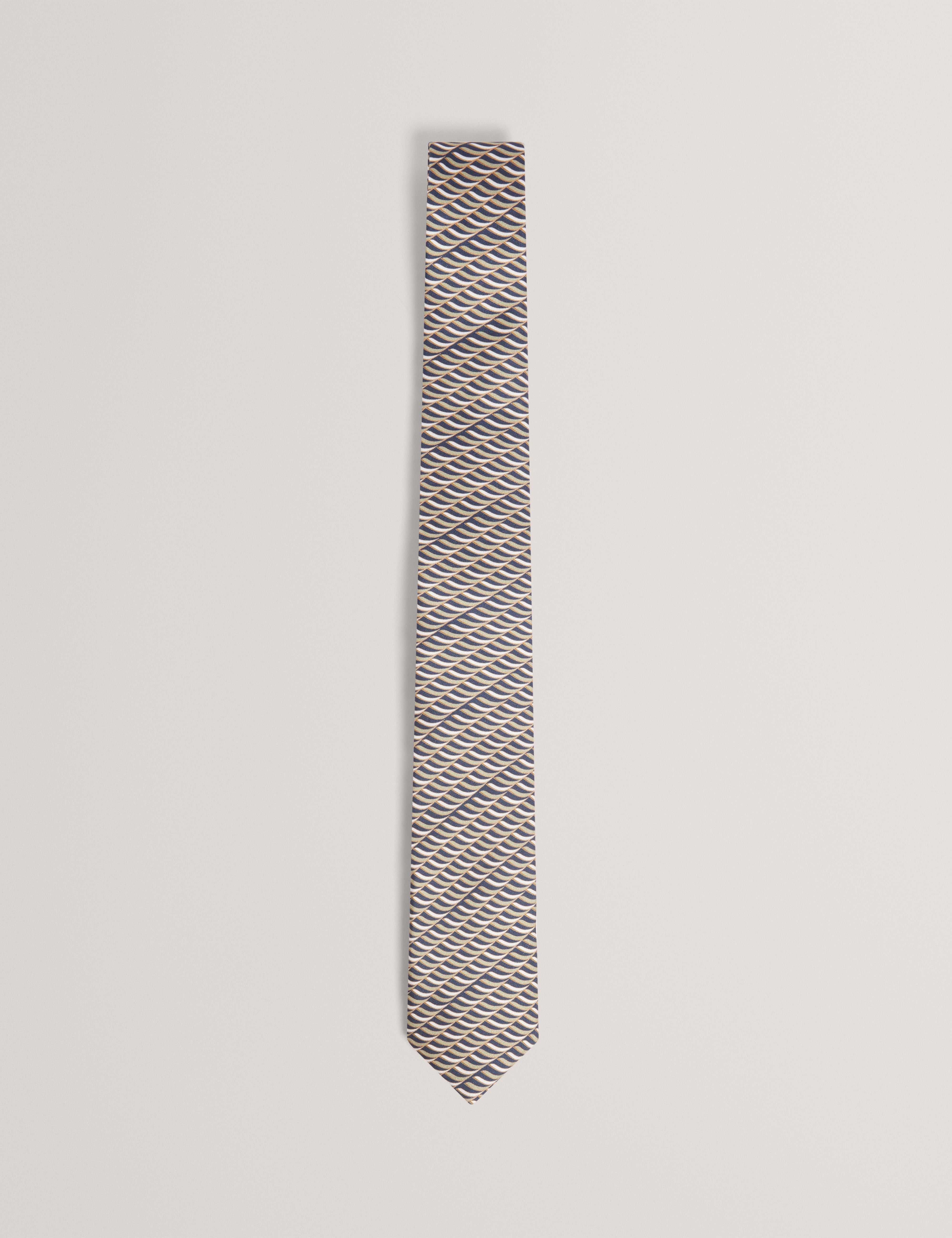 Gennaro Wave Geo Print Silk Tie Multicol