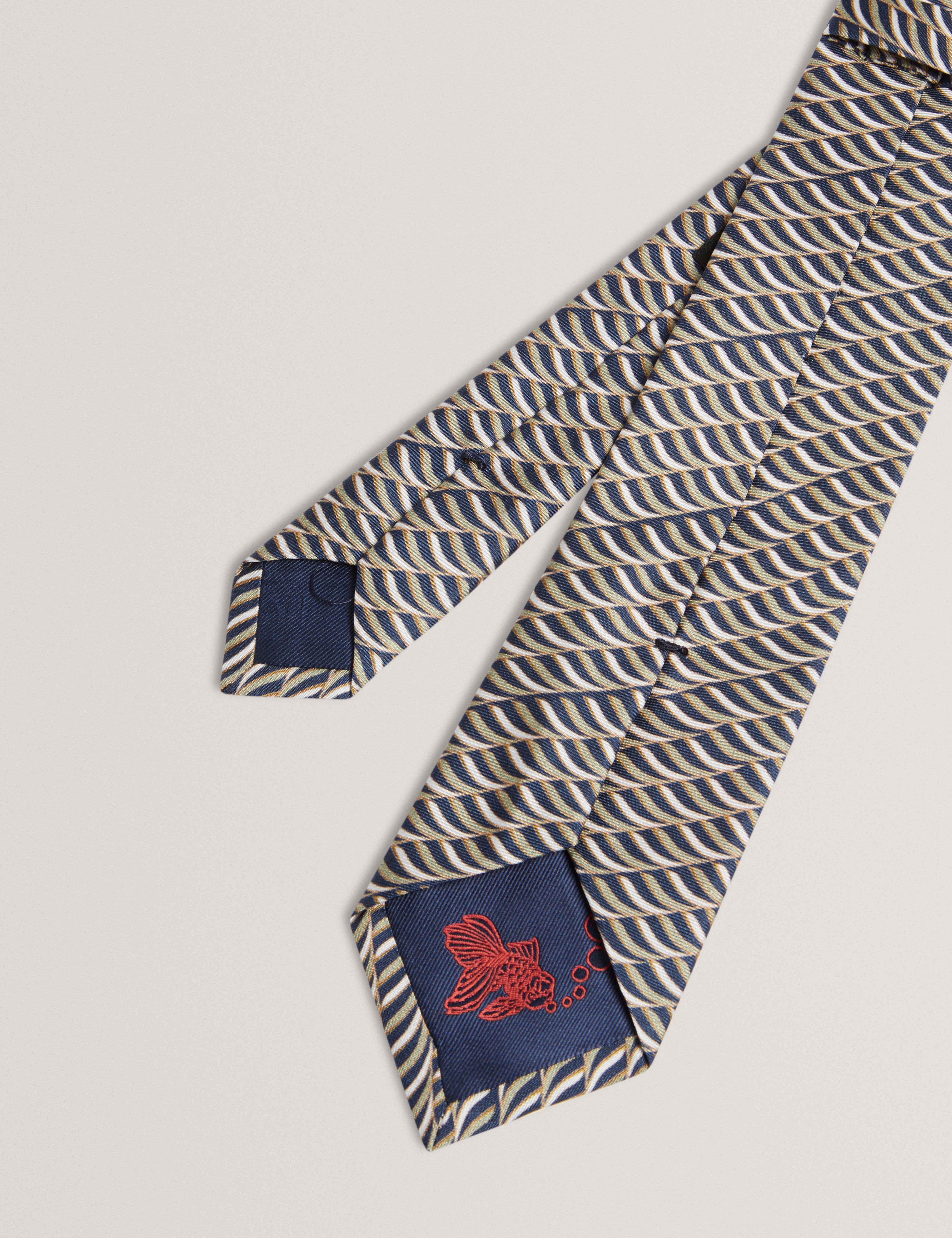 Gennaro Wave Geo Print Silk Tie Multicol