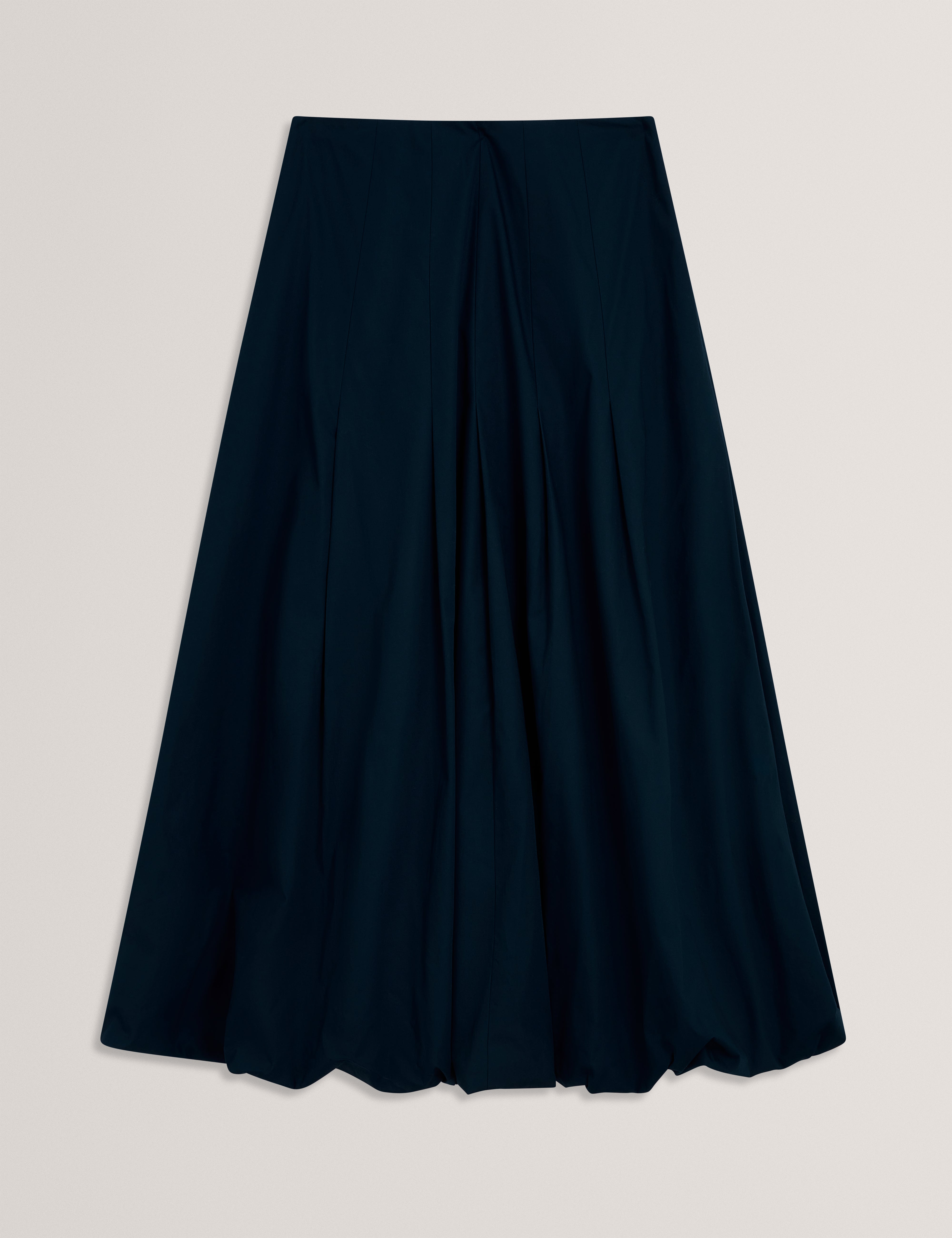 Cinnaba Seam Detail Bubble Midi Skirt Dk-Blue
