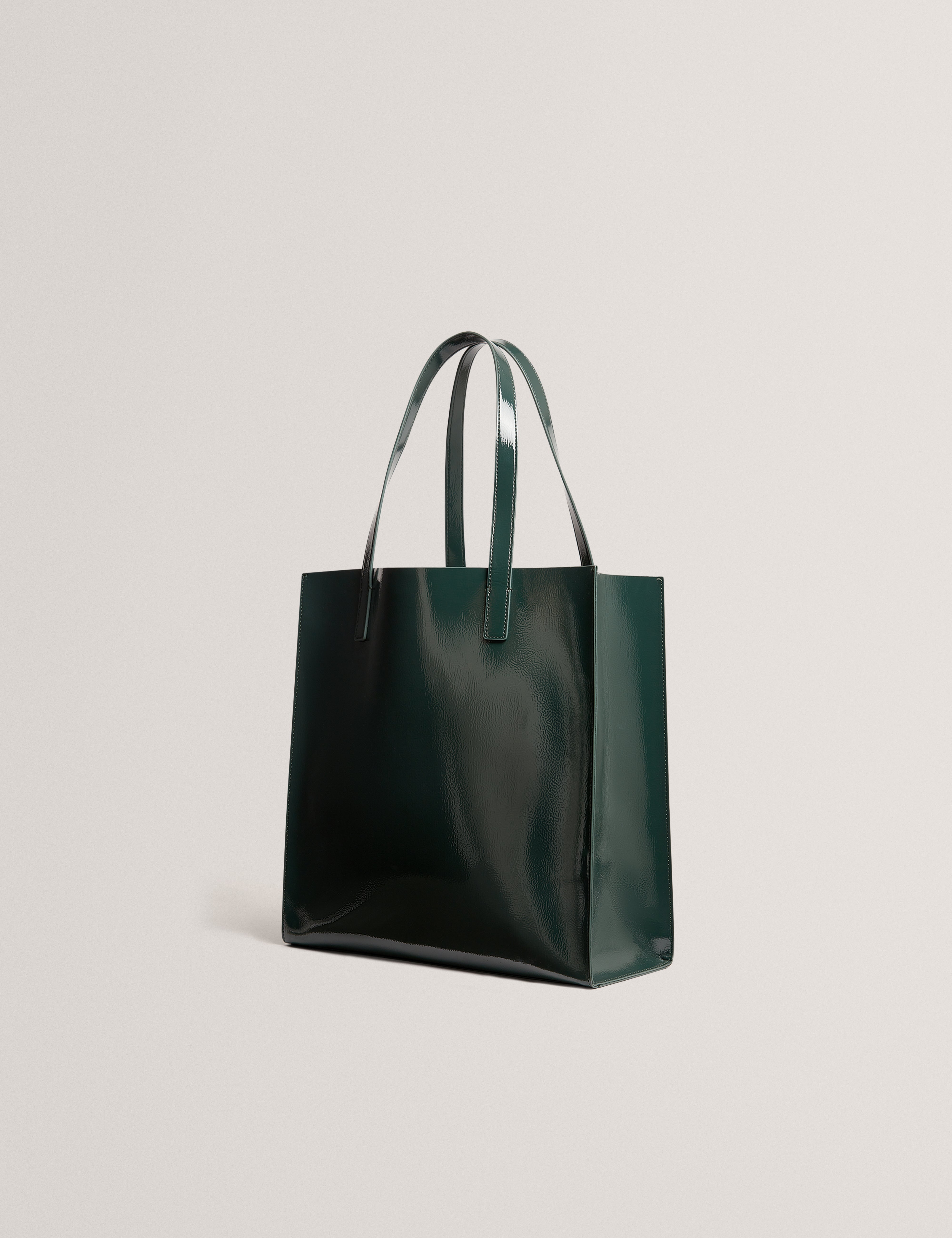 Rosenni Rose Detail Crinkle Large Tote Bag Dk-Green