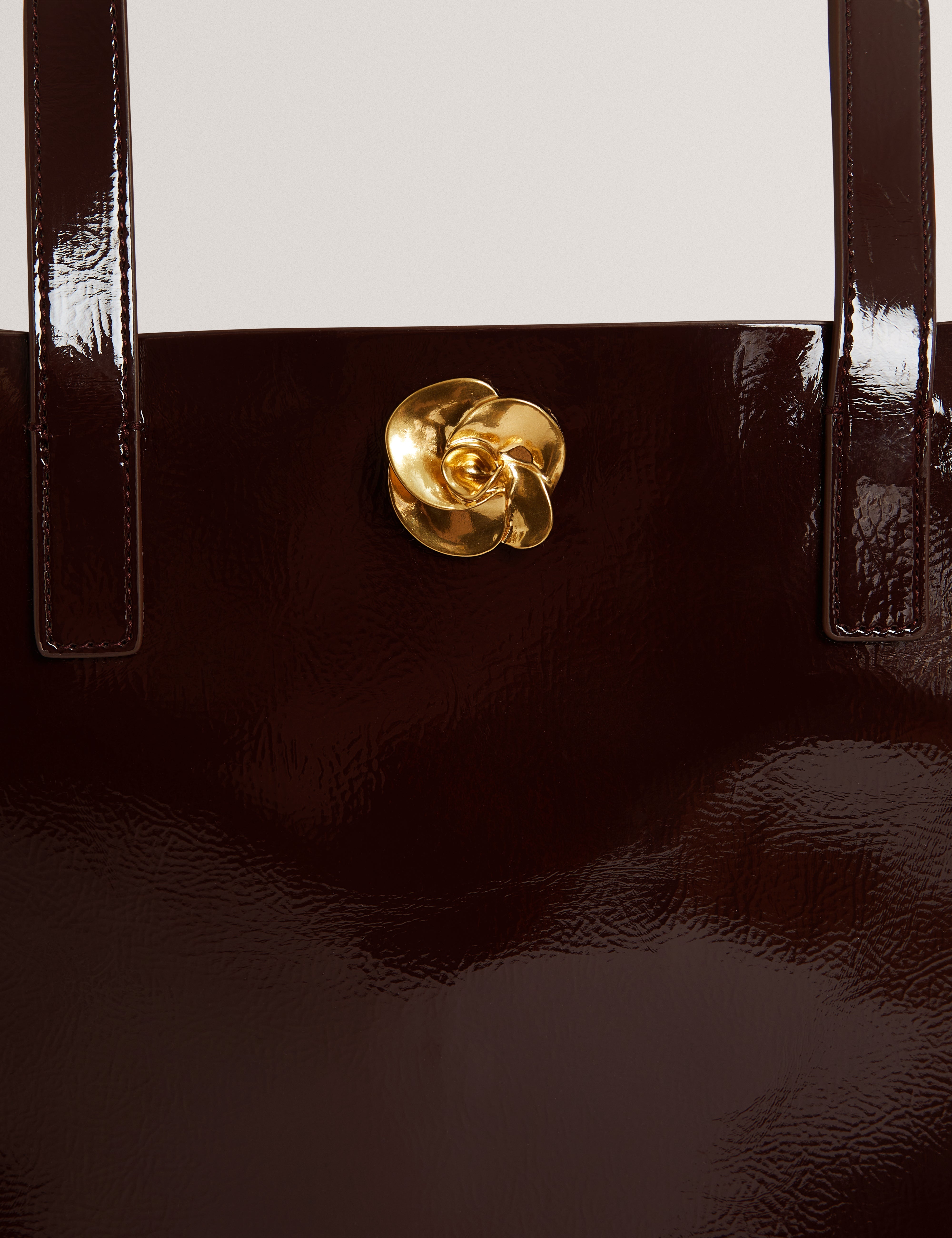 Rosenni Rose Detail Crinkle Large Tote Bag Wine