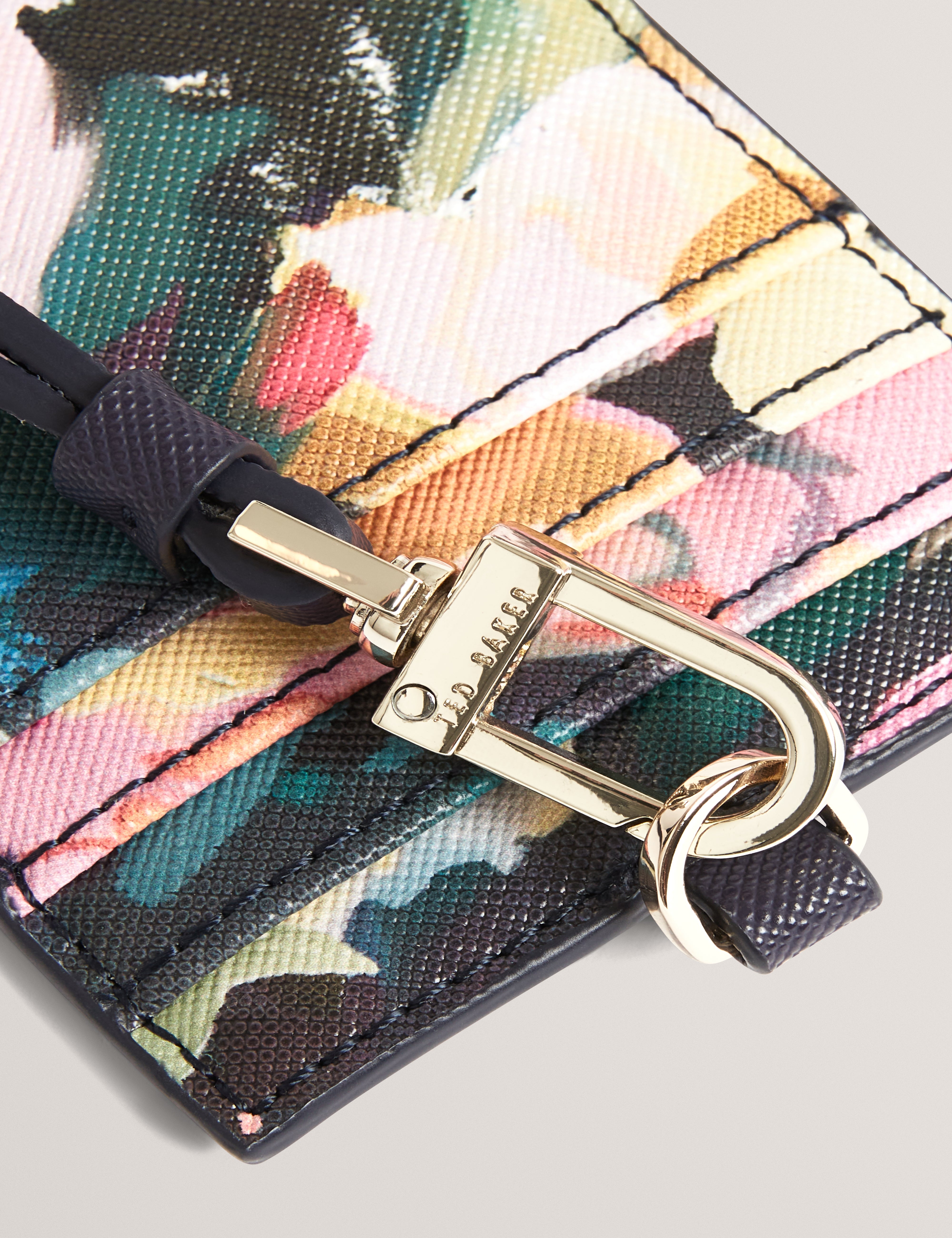 Kelss Floral Printed Card Holder Lanyard Navy