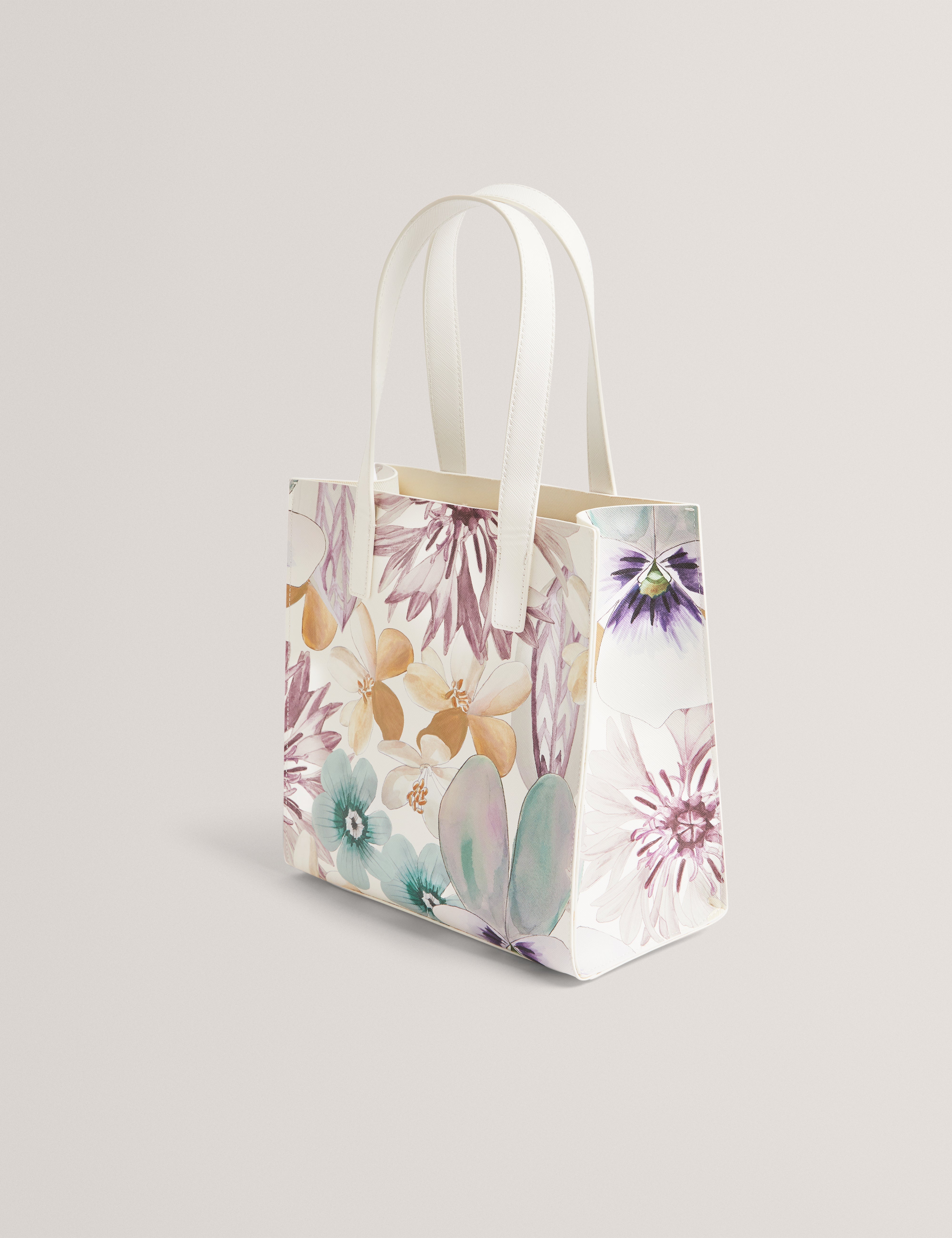 Helisa Petal Print Small Icon Bag White