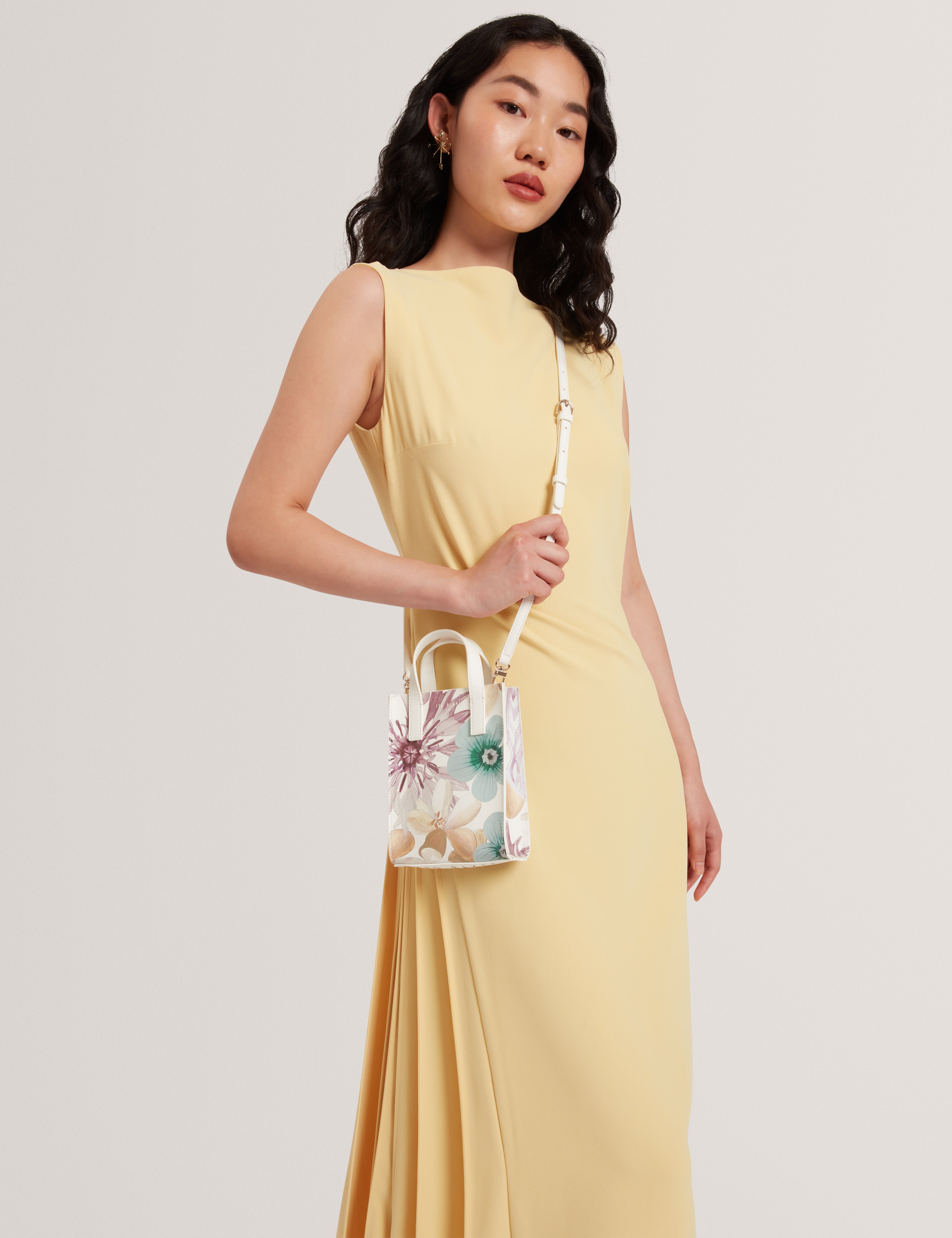 Helisi Petal Print Mini Icon Bag White